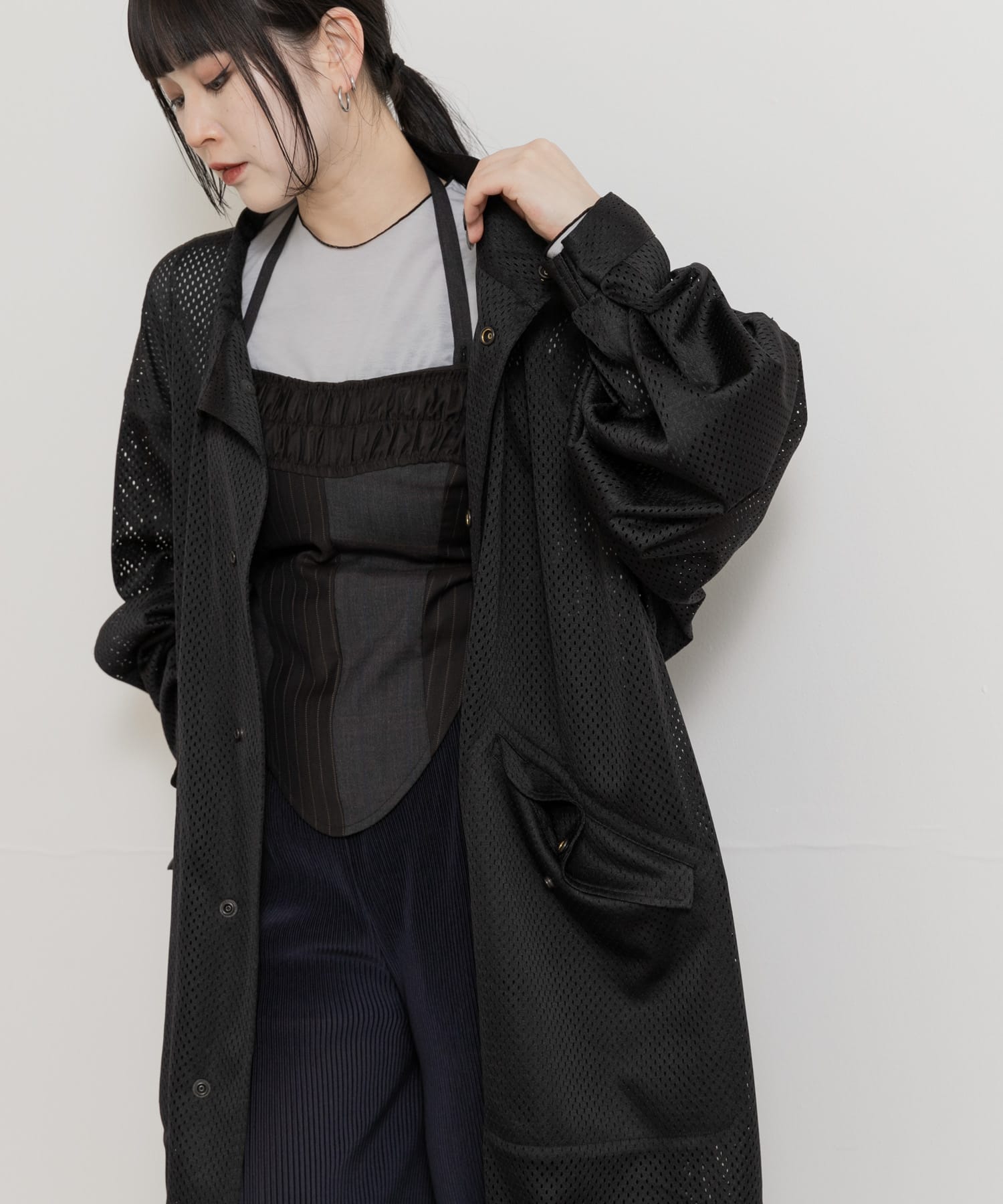 77circa　mesh fish tail coat