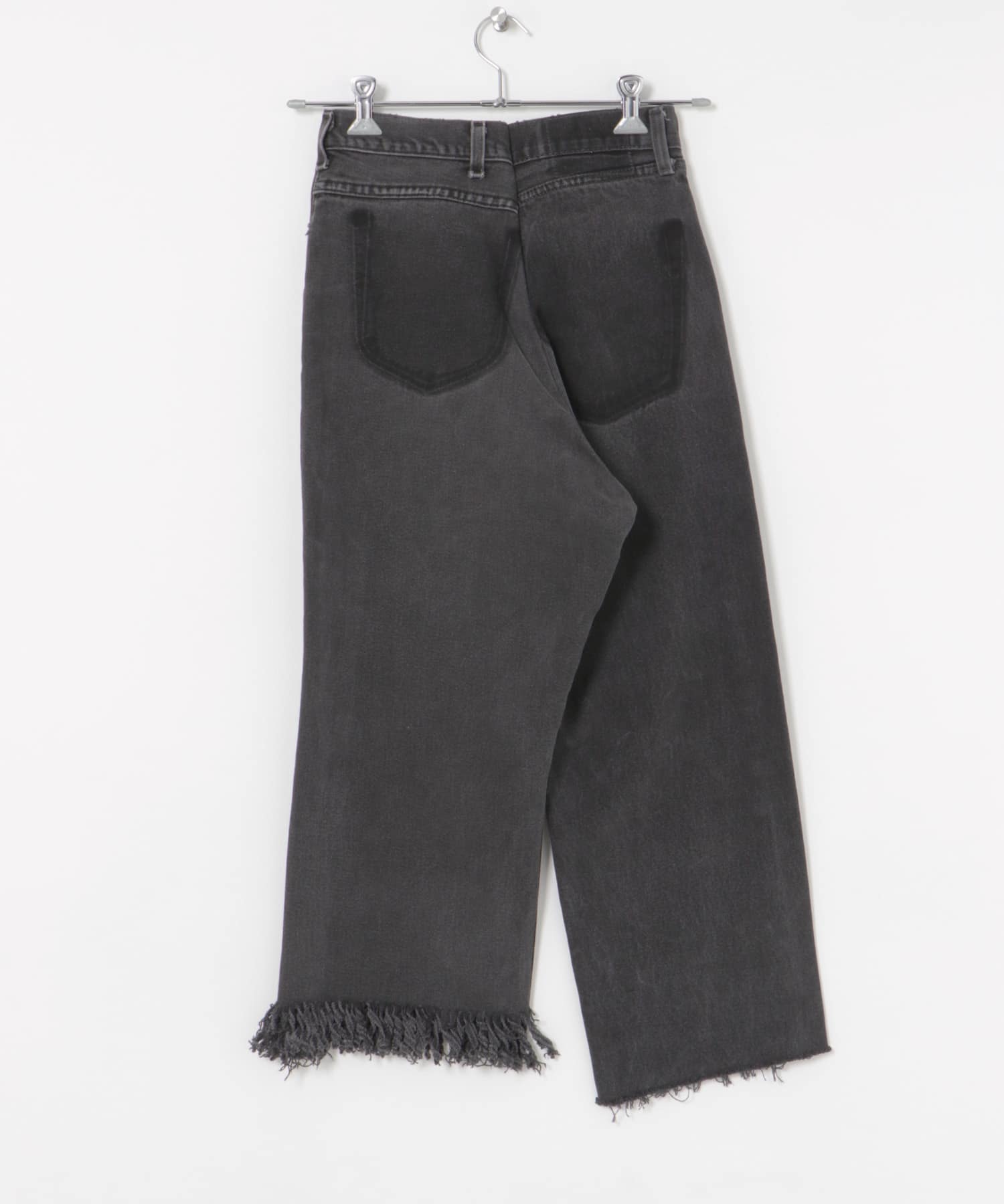 77circa　make fringe denim pants black1 26
