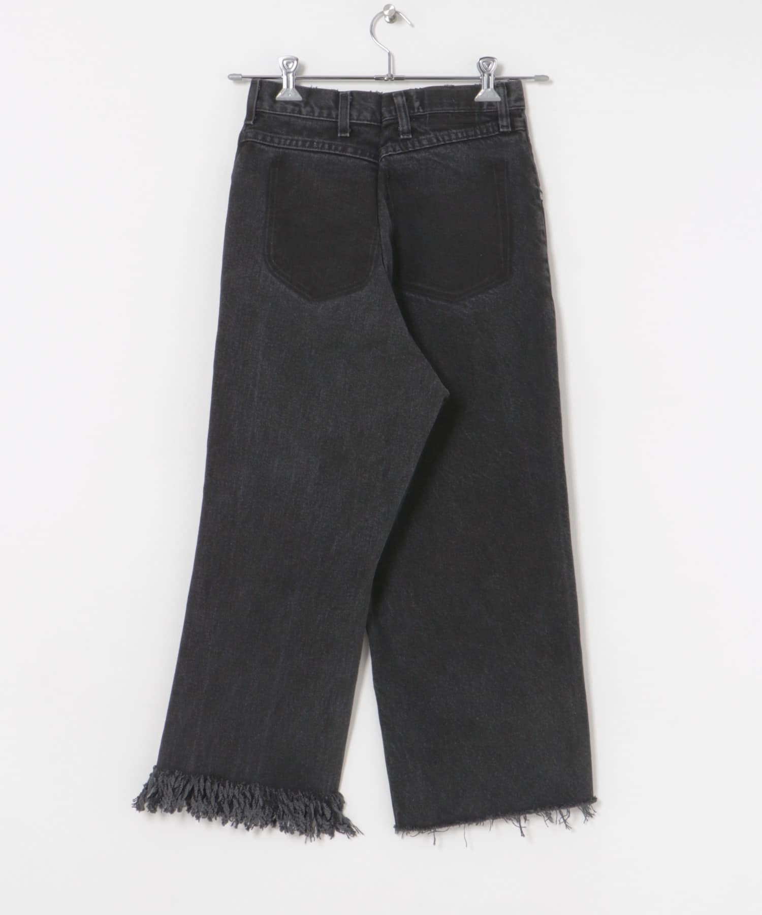 77circa　make fringe denim pants black2 26