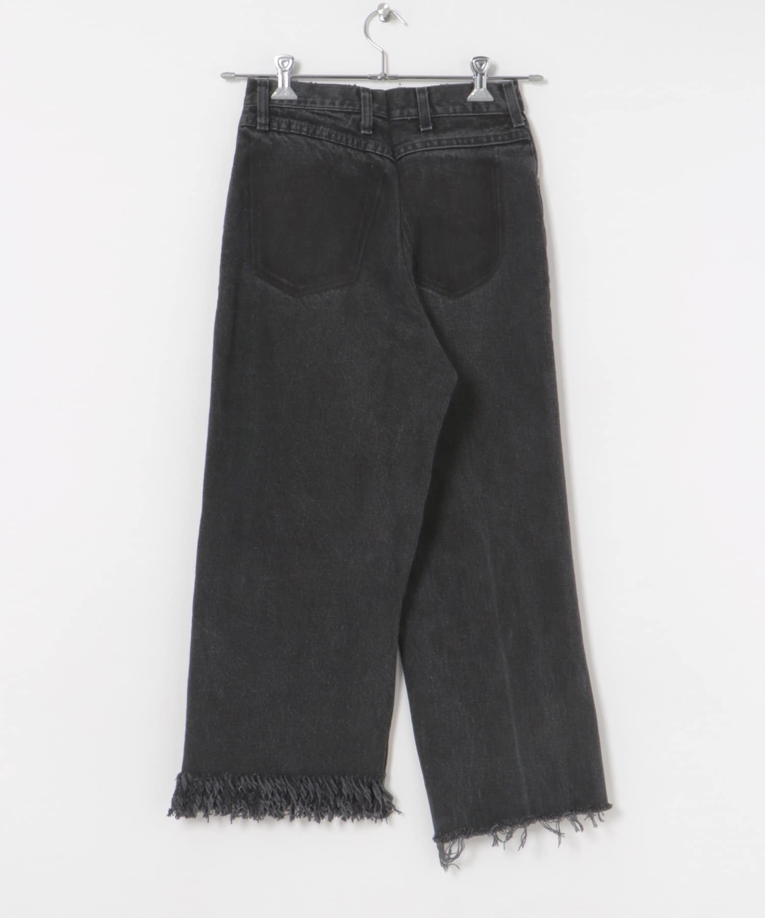 77circa　make fringe denim pants black3 26