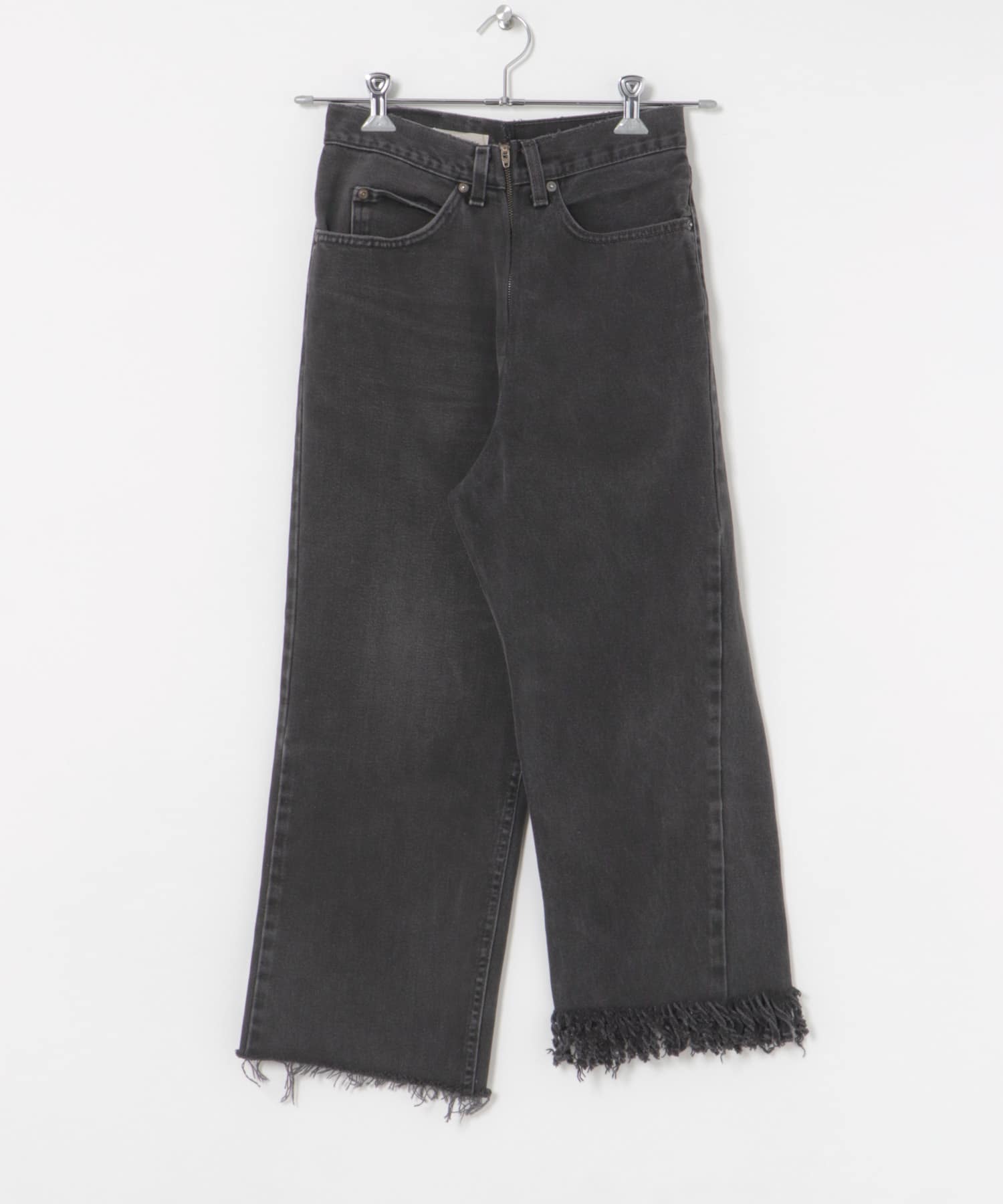 77circa　make fringe denim pants black4 26