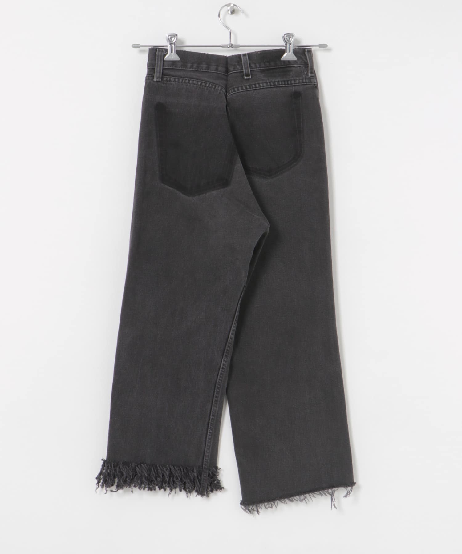 77circa　make fringe denim pants black4 26