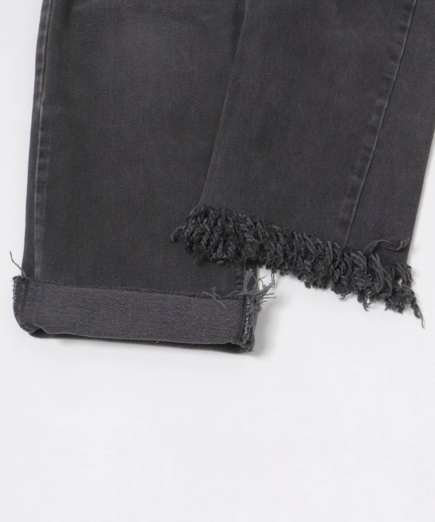 77circa　make fringe denim pants black4 26