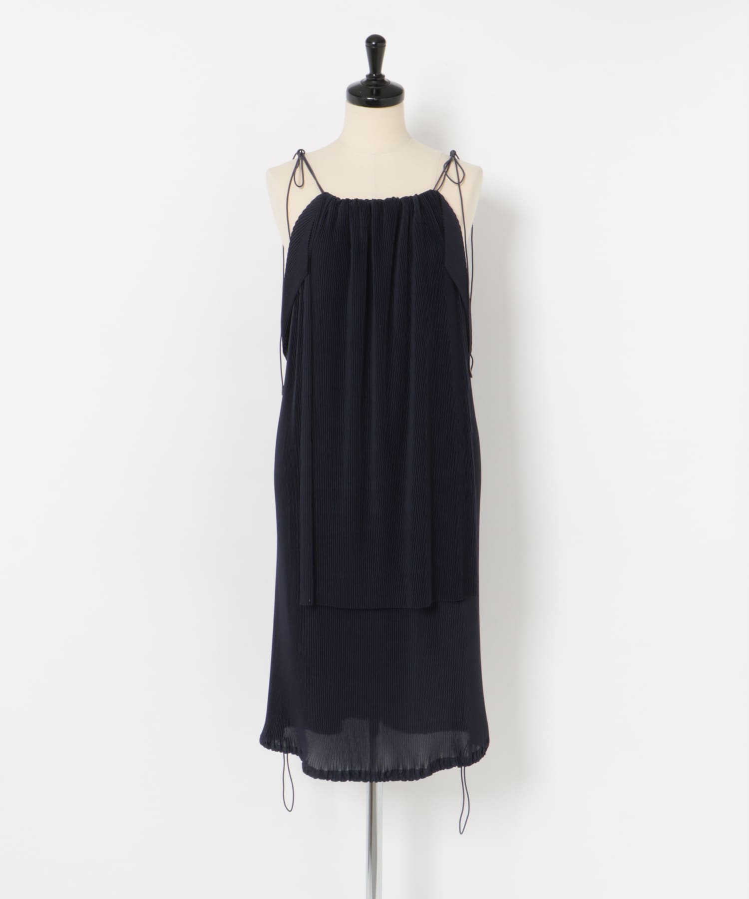 Jens　UNDER HALTER PULLOVER-ONE COLOR NAVY FREE