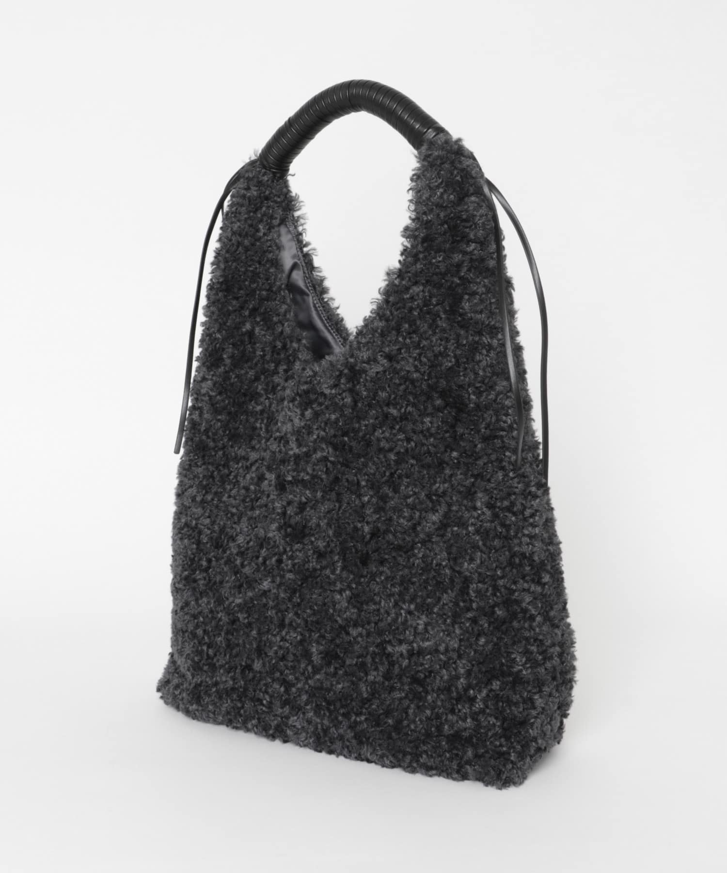 F/CE.　FUR WRAPPING HANDLE TOTE Black FREE