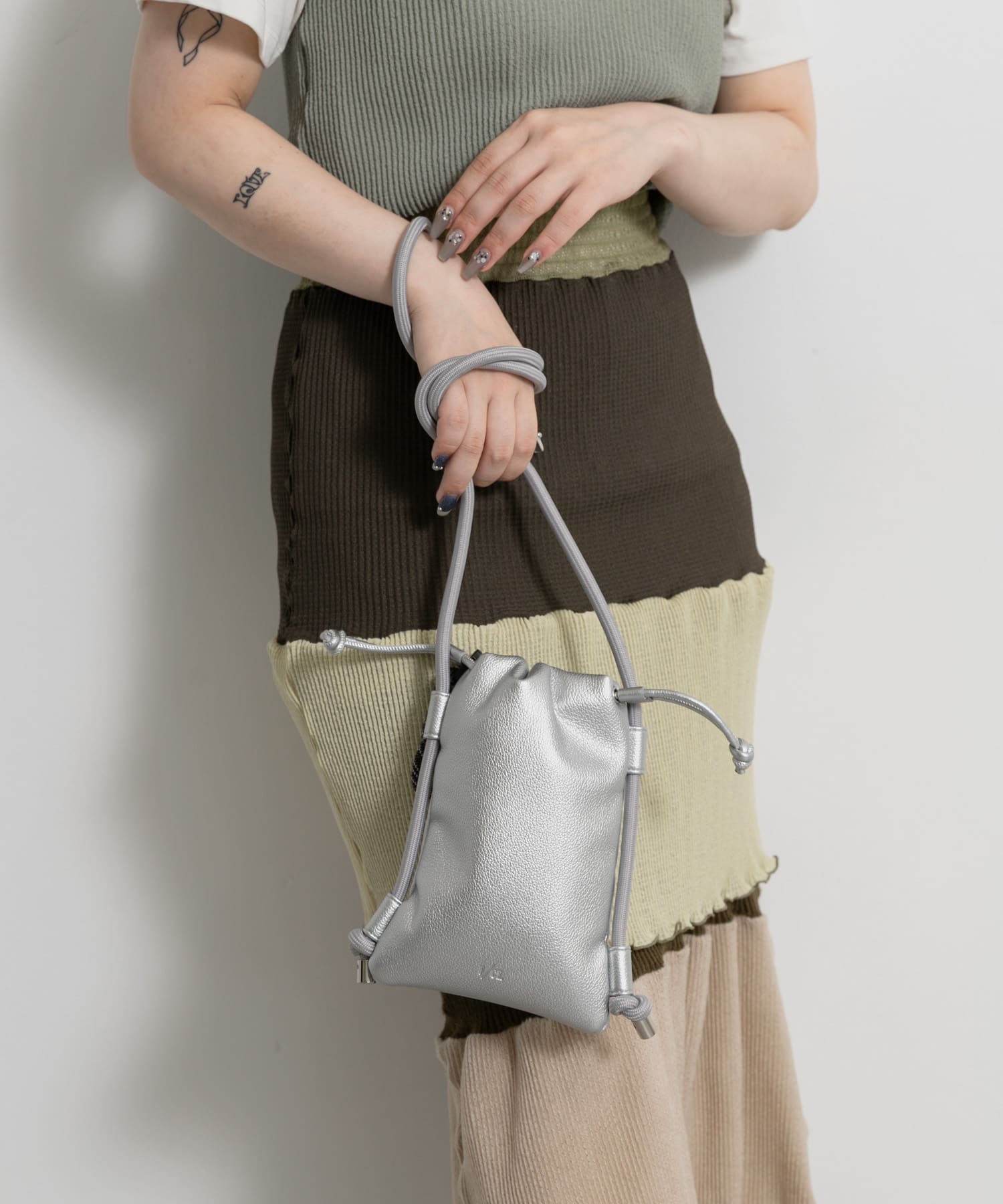F/CE.　TECH LEATHER MAP POCHETTE Silver FREE