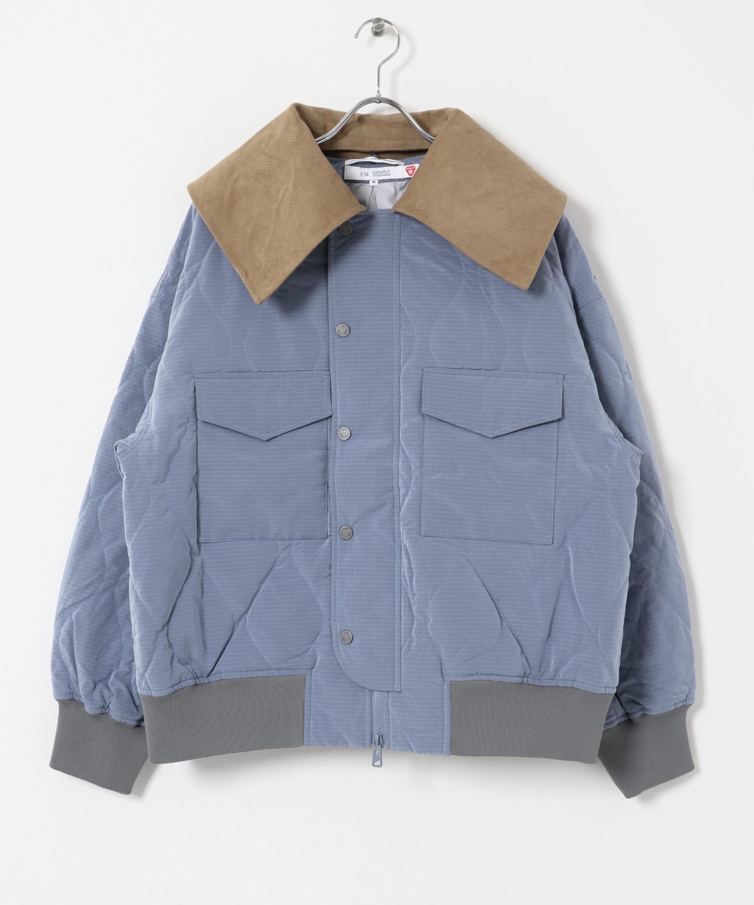 F/CE.　QUILTED JACKET WITH DETACHABLE COLLAR JACKET Blue M