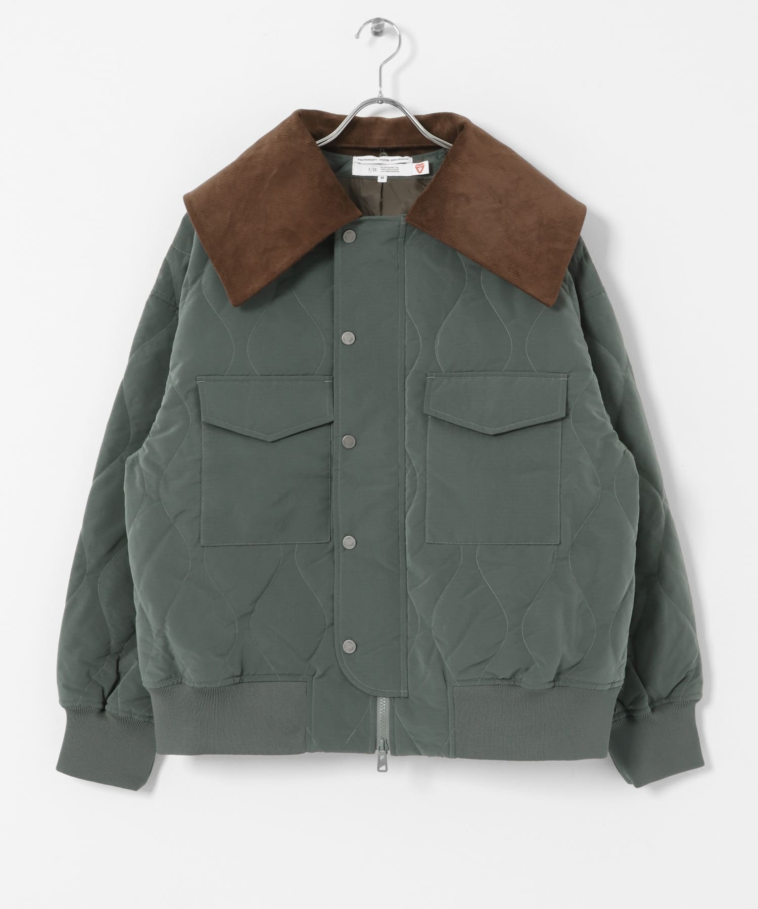 F/CE.　QUILTED JACKET WITH DETACHABLE COLLAR JACKET Gray M