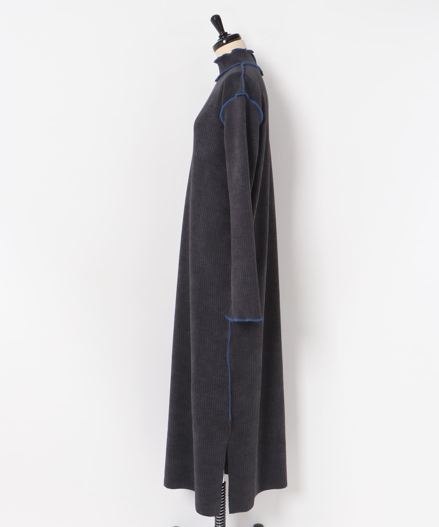 &her　Smooth Rib Onepiece CHARCOAL FREE