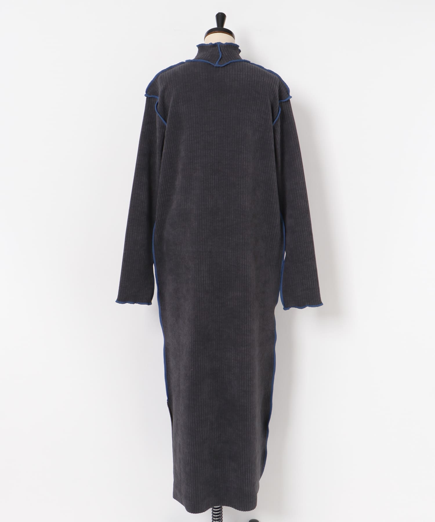 &her　Smooth Rib Onepiece CHARCOAL FREE