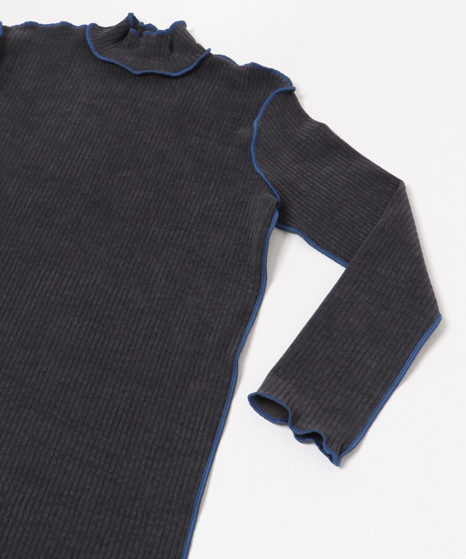 &her　Smooth Rib Onepiece CHARCOAL FREE