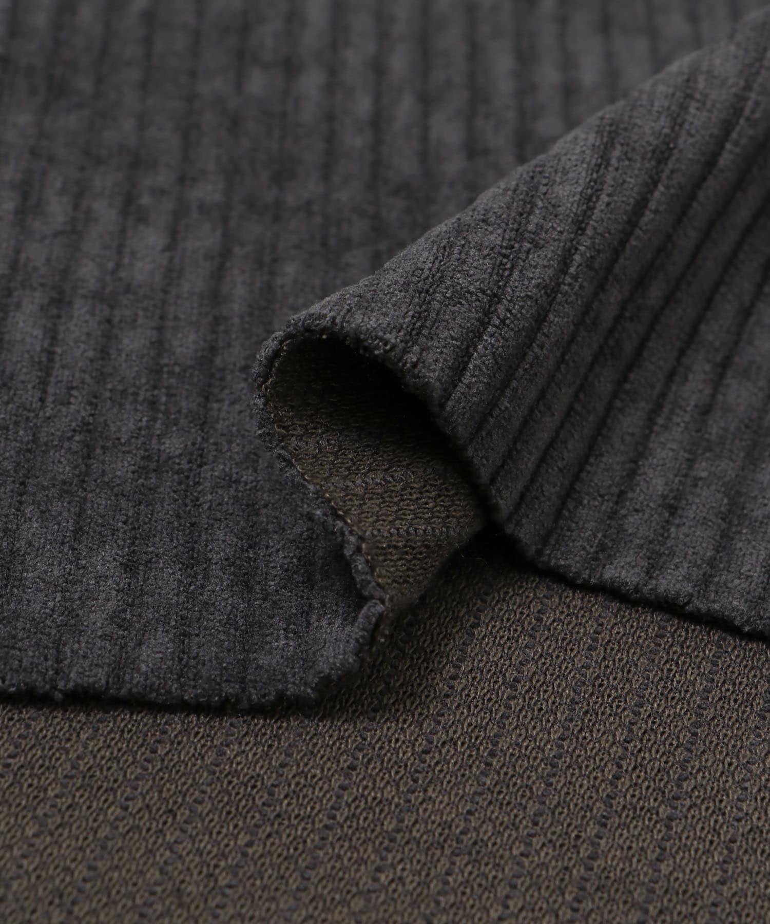 &her　Smooth Rib Onepiece CHARCOAL FREE