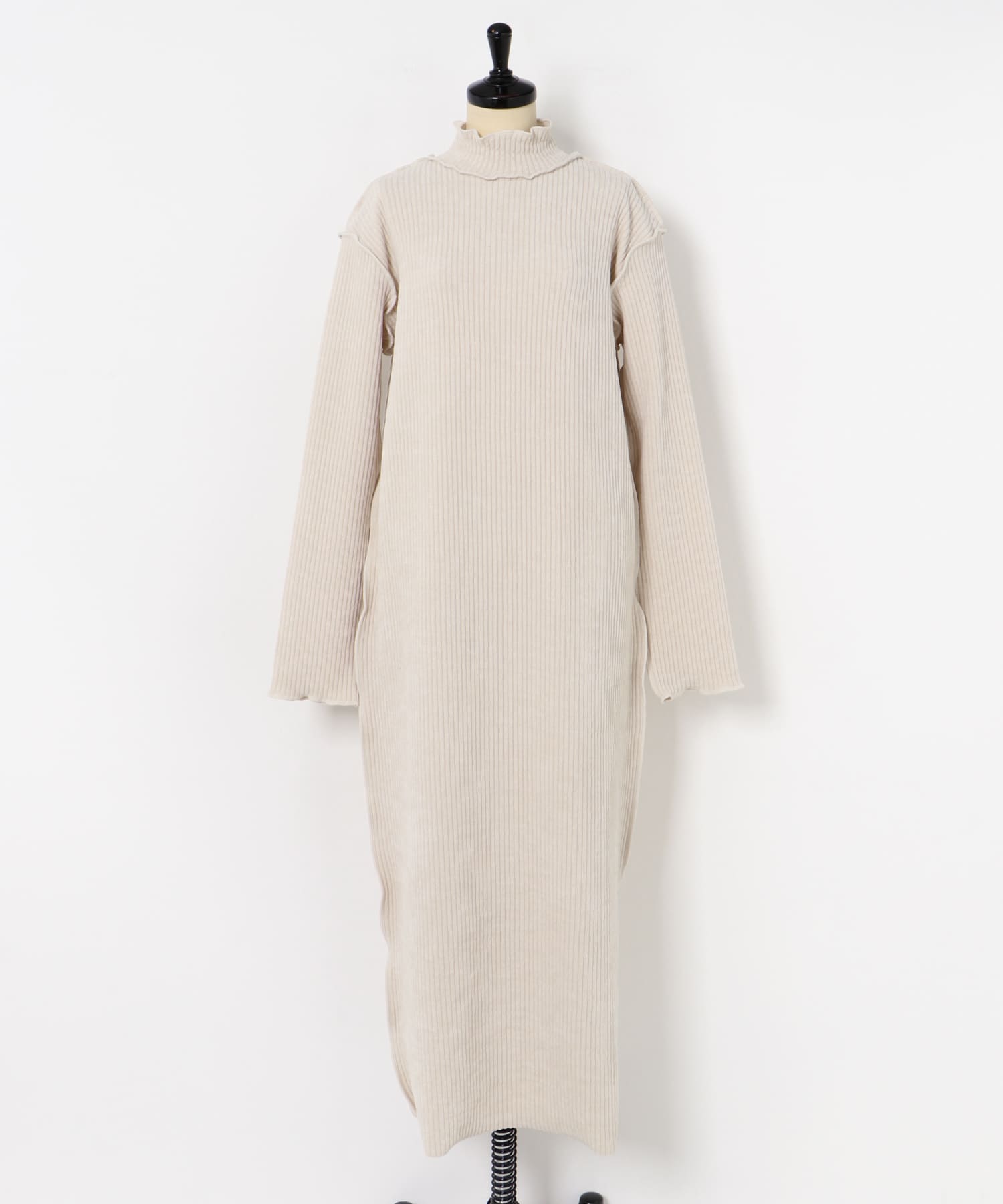 &her　Smooth Rib Onepiece OFF FREE