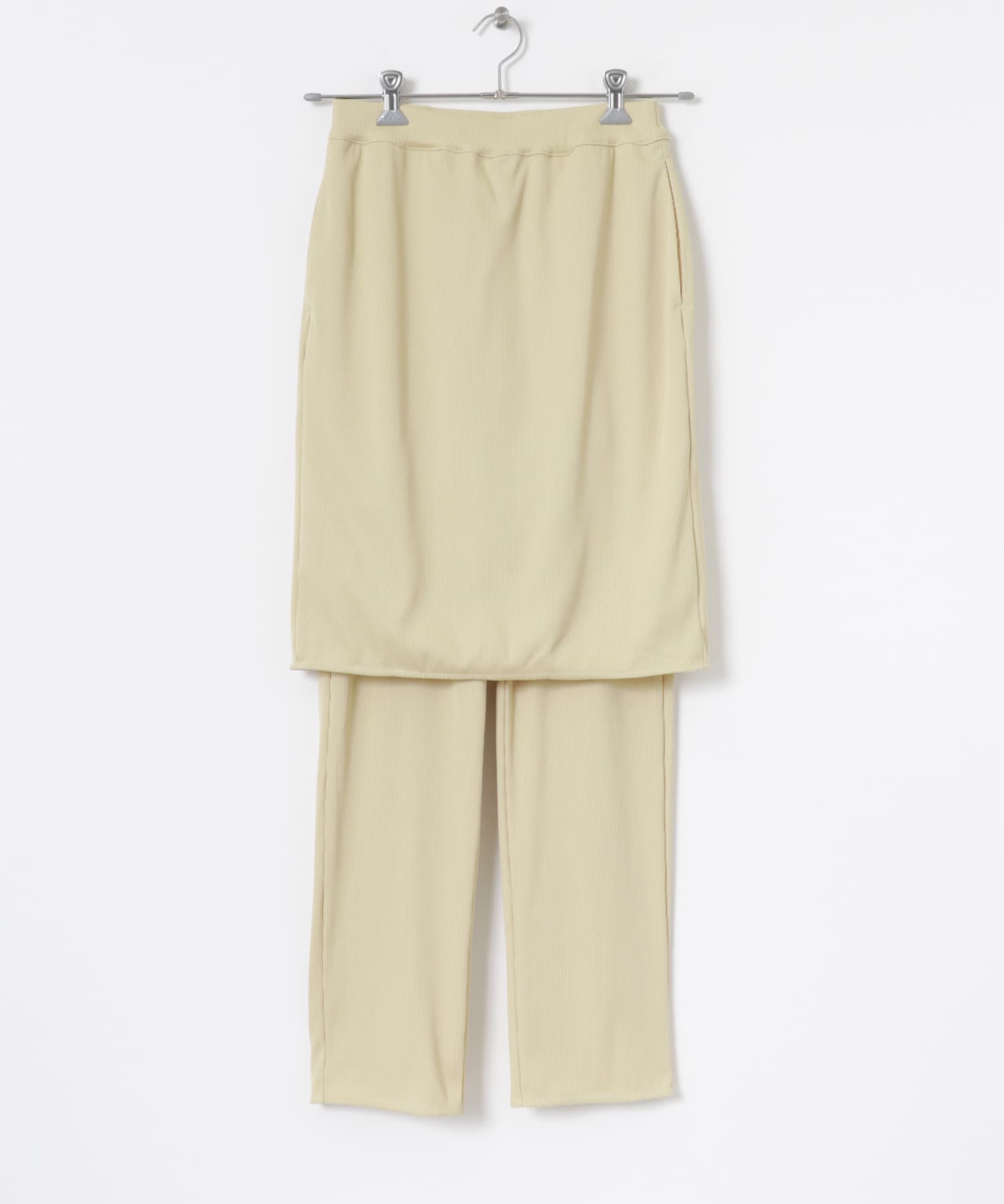&her　Rib Skirt Pants YELLOW FREE