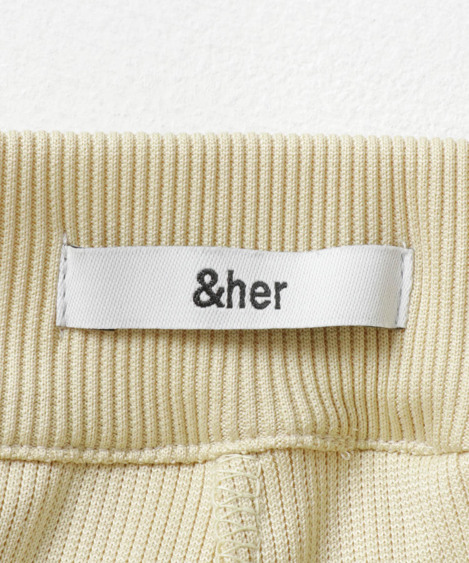 &her　Rib Skirt Pants YELLOW FREE