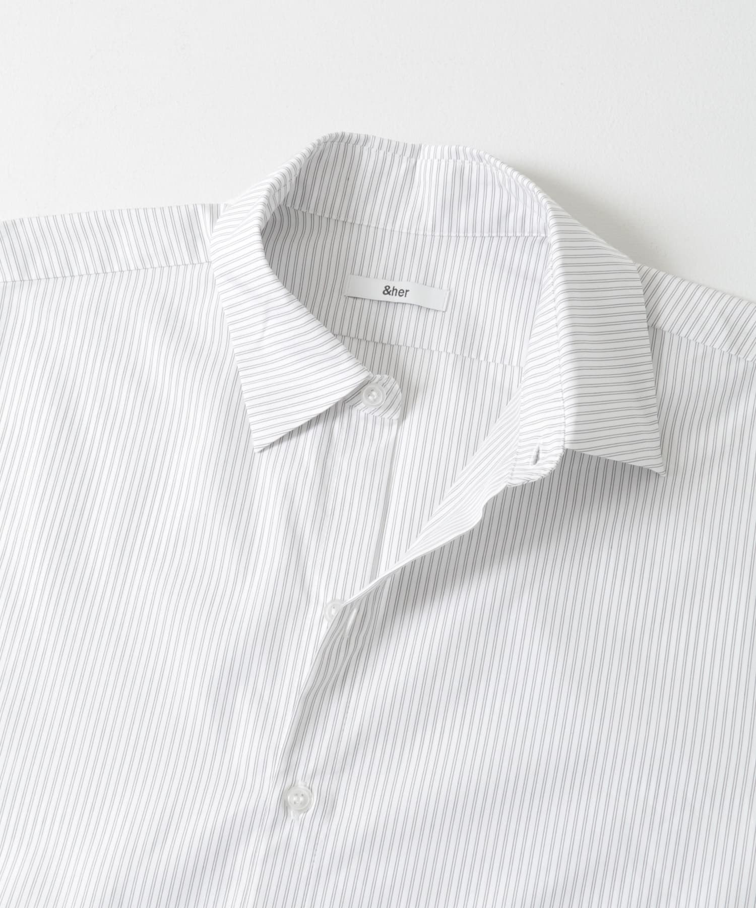 &her　Basic Shirts stripe STRIPE FREE