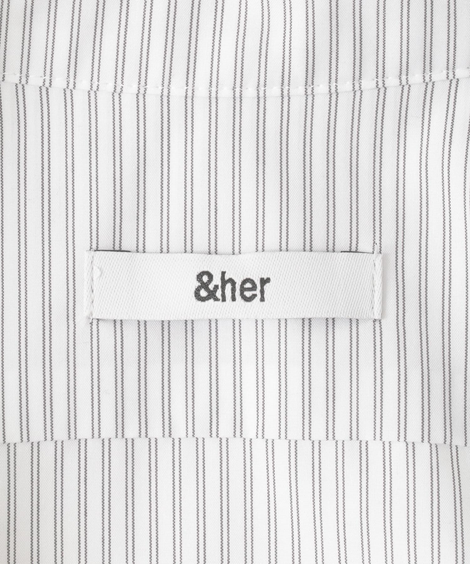 &her　Basic Shirts stripe STRIPE FREE
