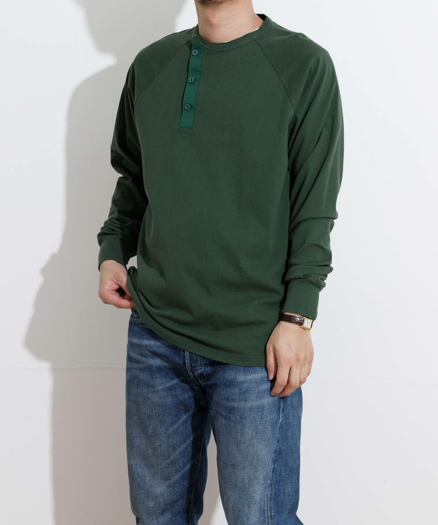 KEIMEN　Henley neck T-shirts