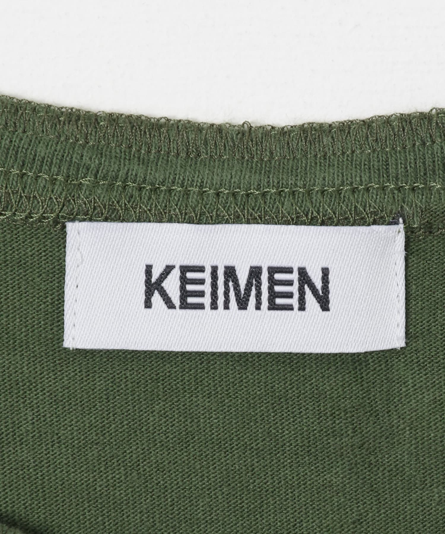 KEIMEN　Henley neck T-shirts Green M