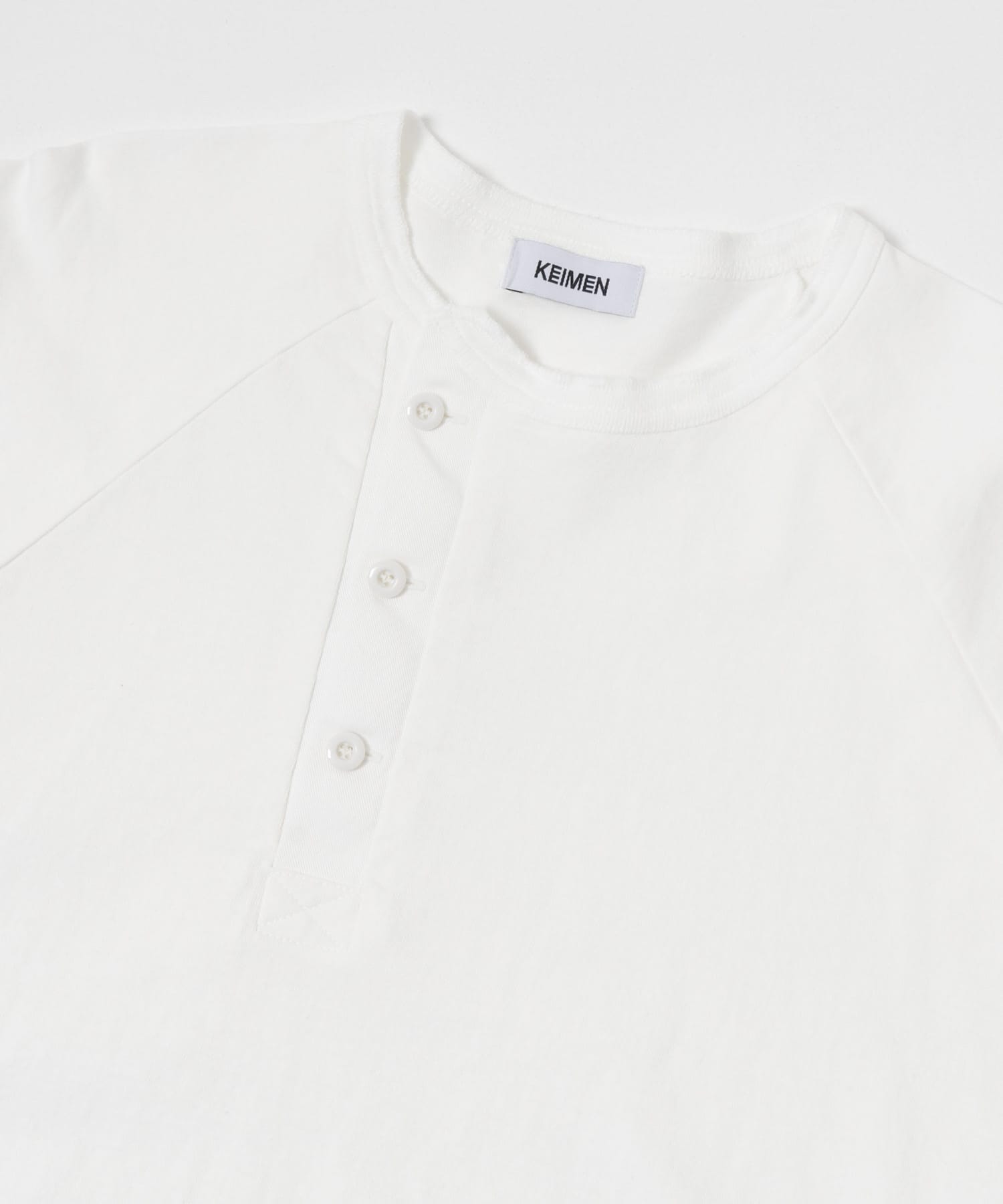 KEIMEN　Henley neck T-shirts White M