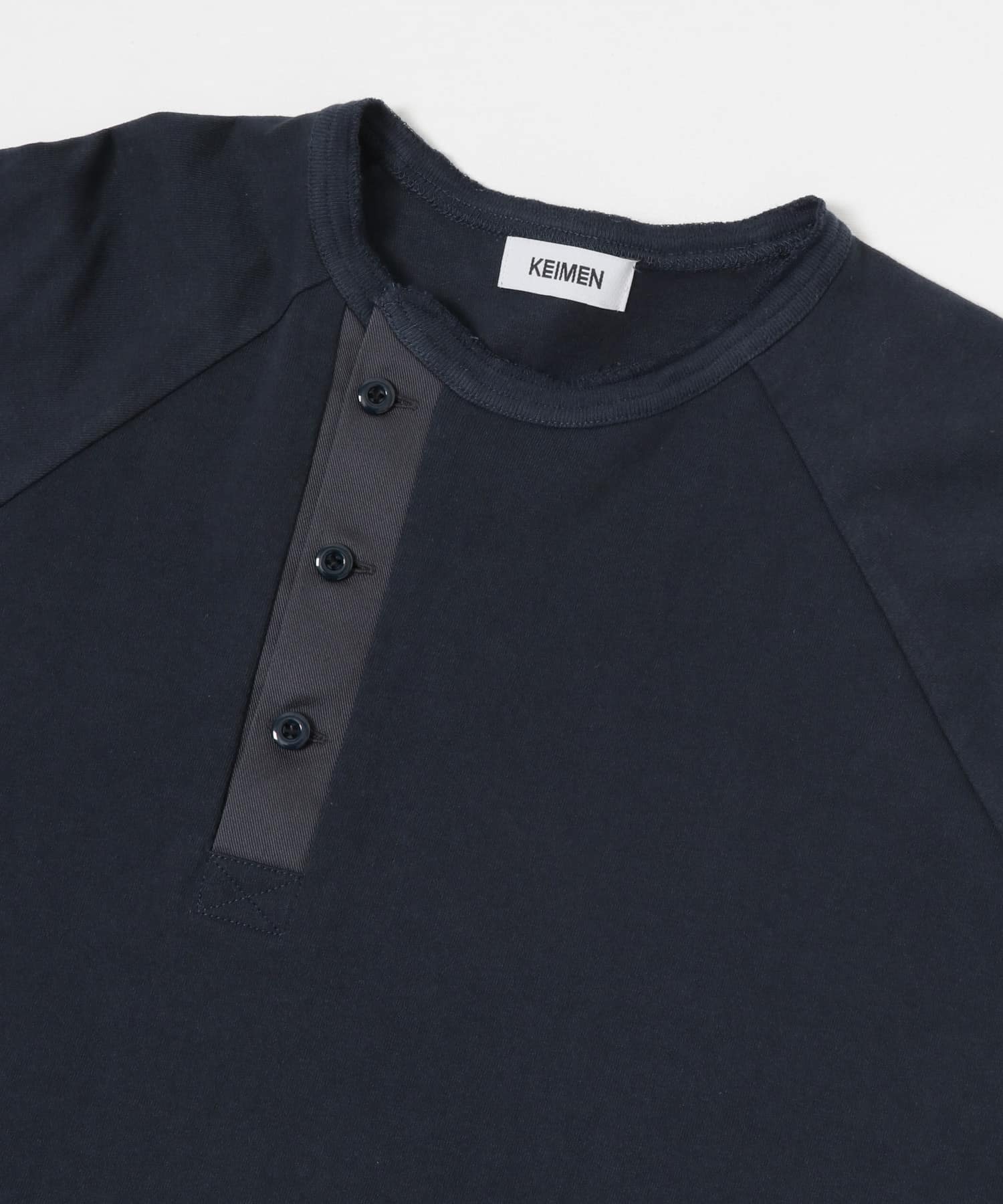 KEIMEN　Henley neck T-shirts Navy M