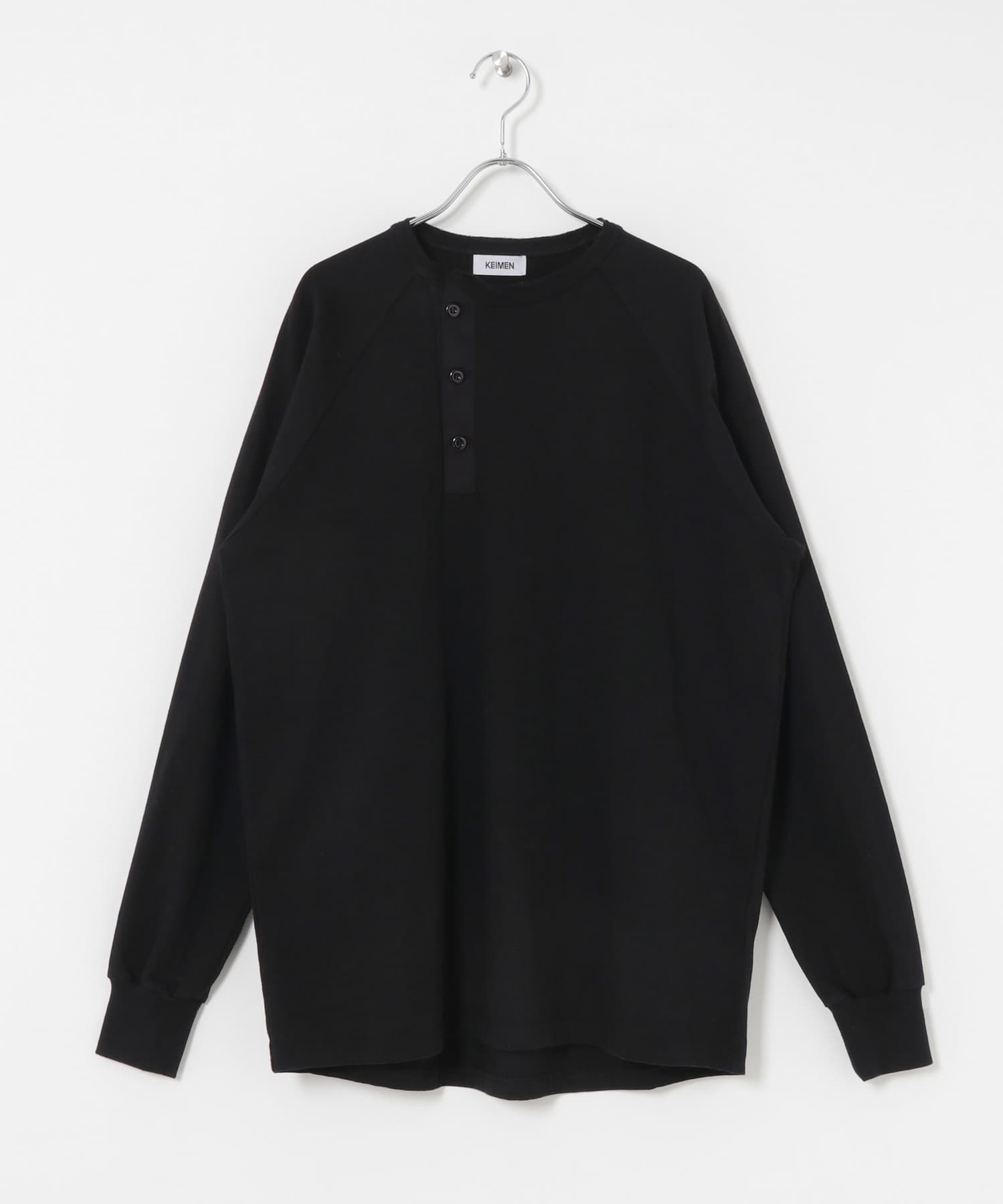 KEIMEN　Henley neck T-shirts Black M