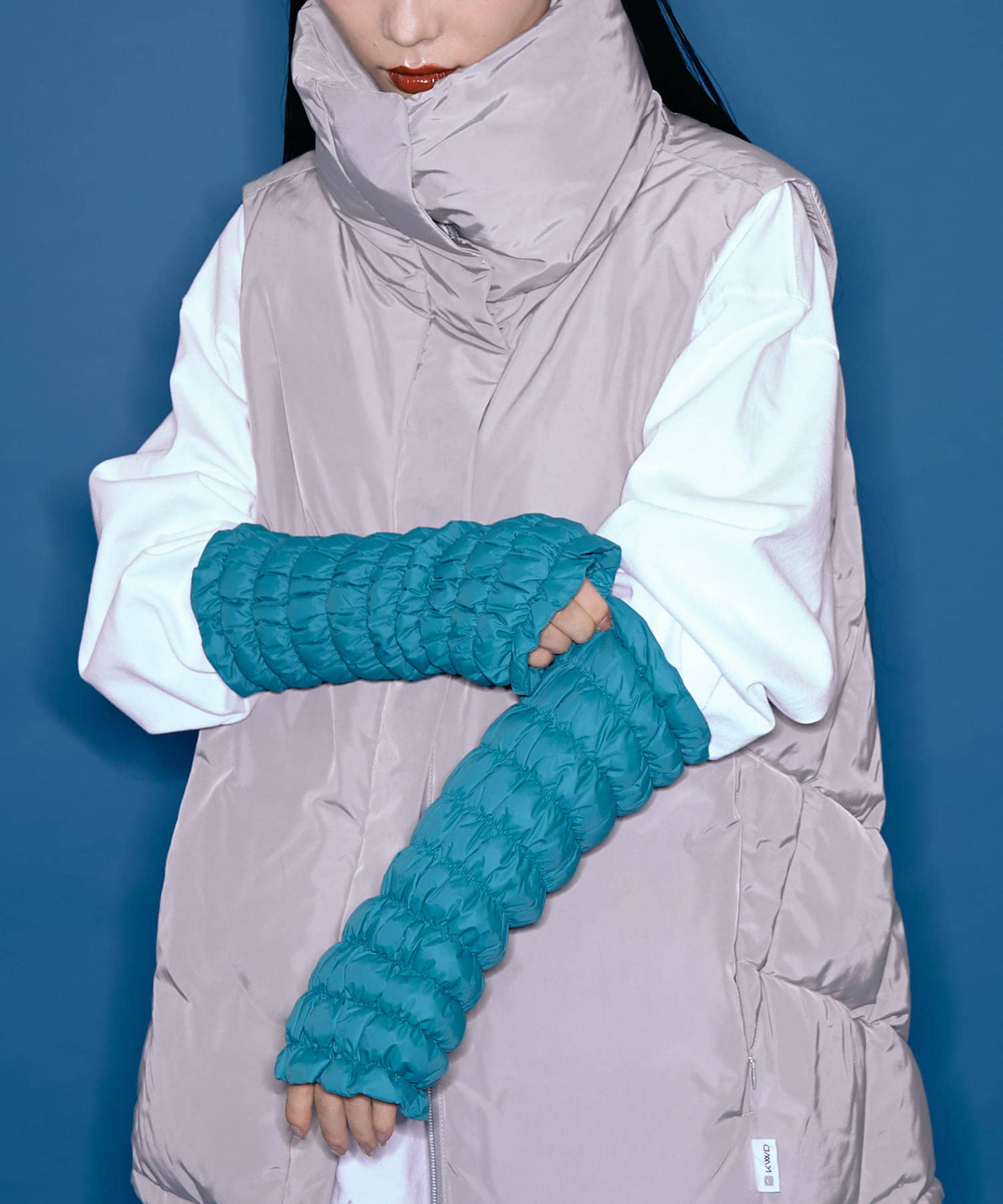 KWD　DOWN ARM WARMER Blue FREE