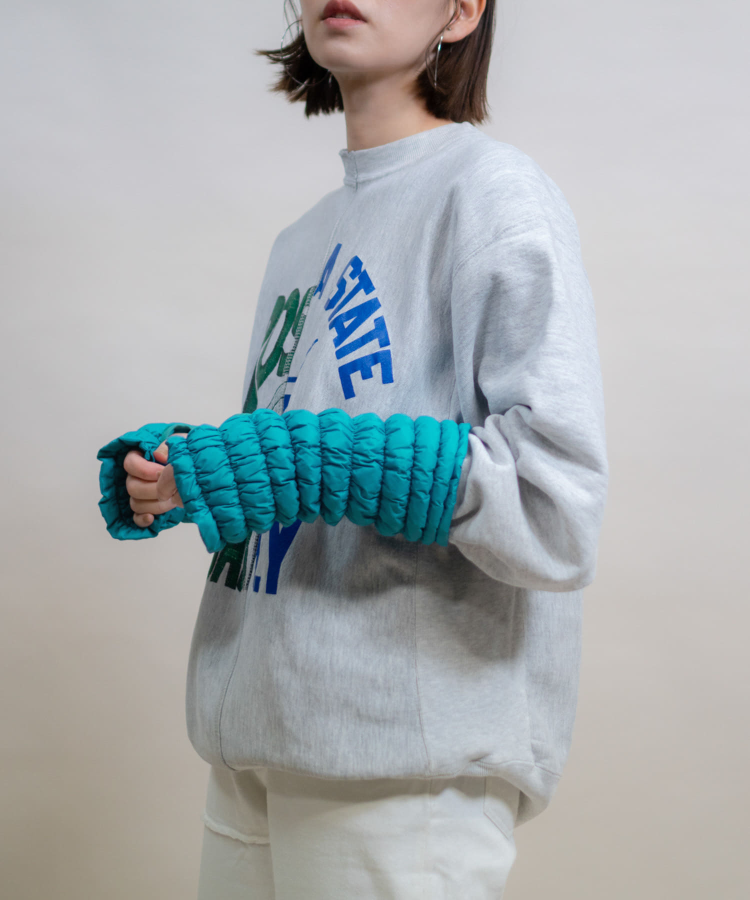 KWD　DOWN ARM WARMER Blue FREE
