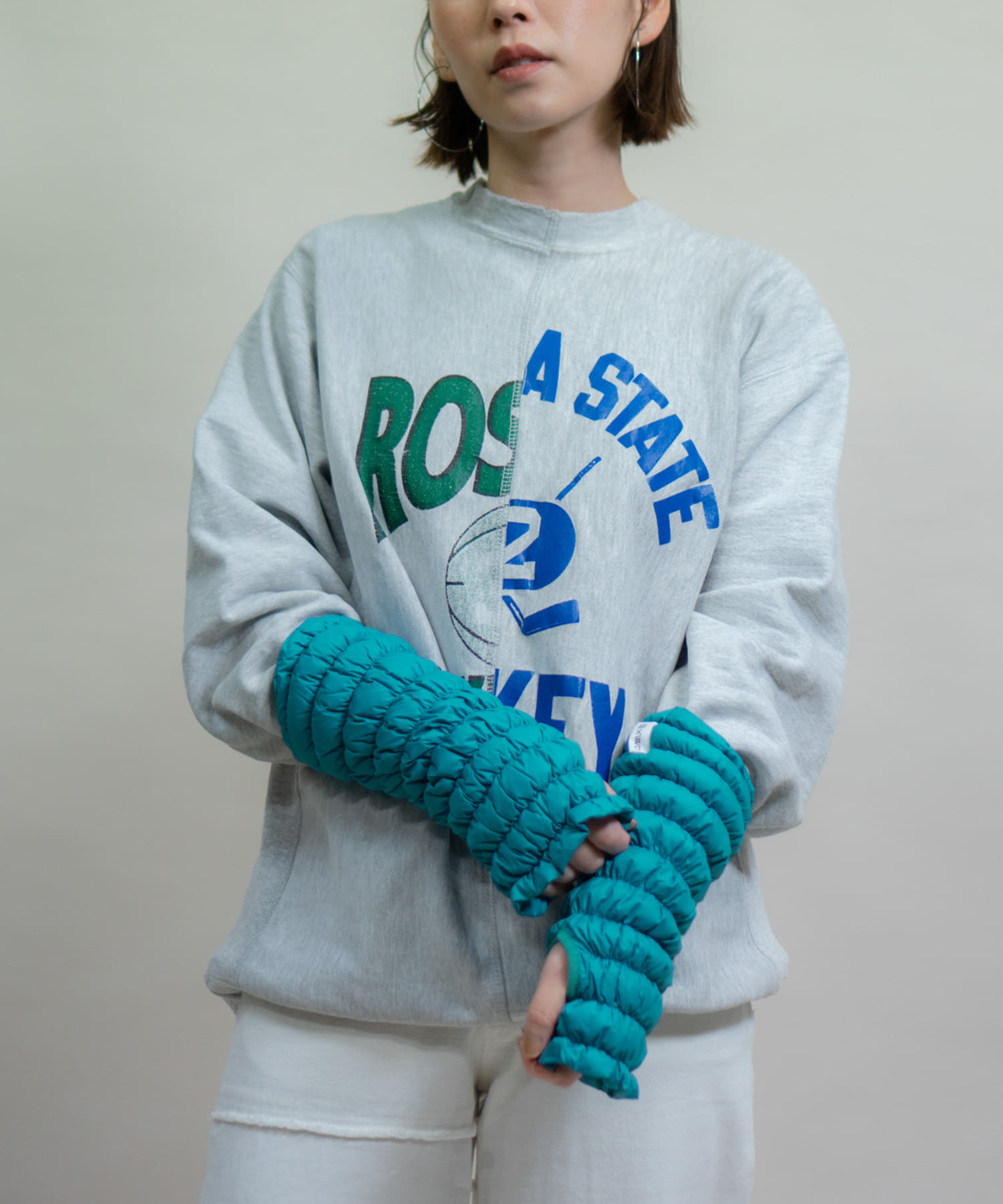 KWD　DOWN ARM WARMER Blue FREE