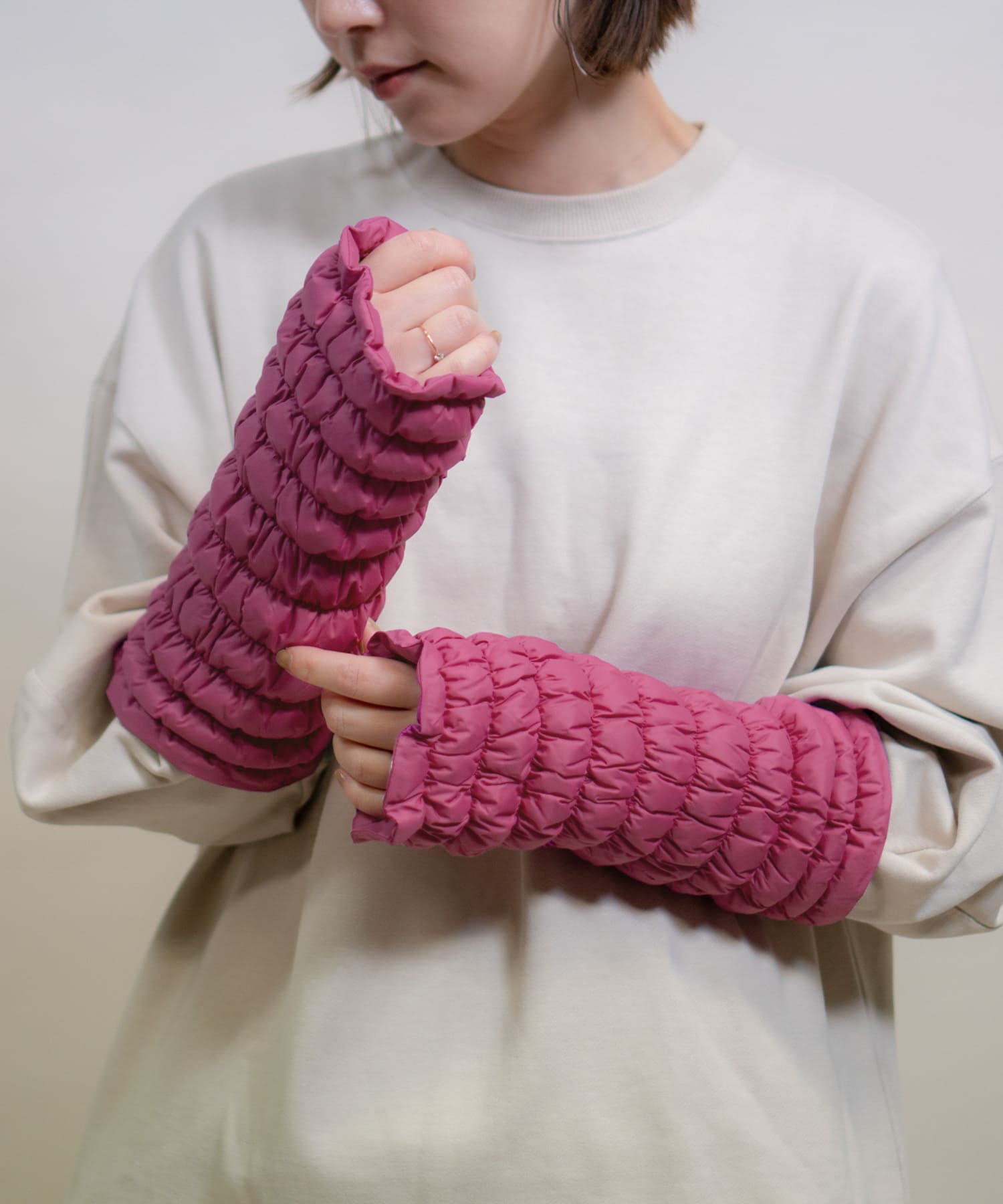 KWD　DOWN ARM WARMER Pink FREE