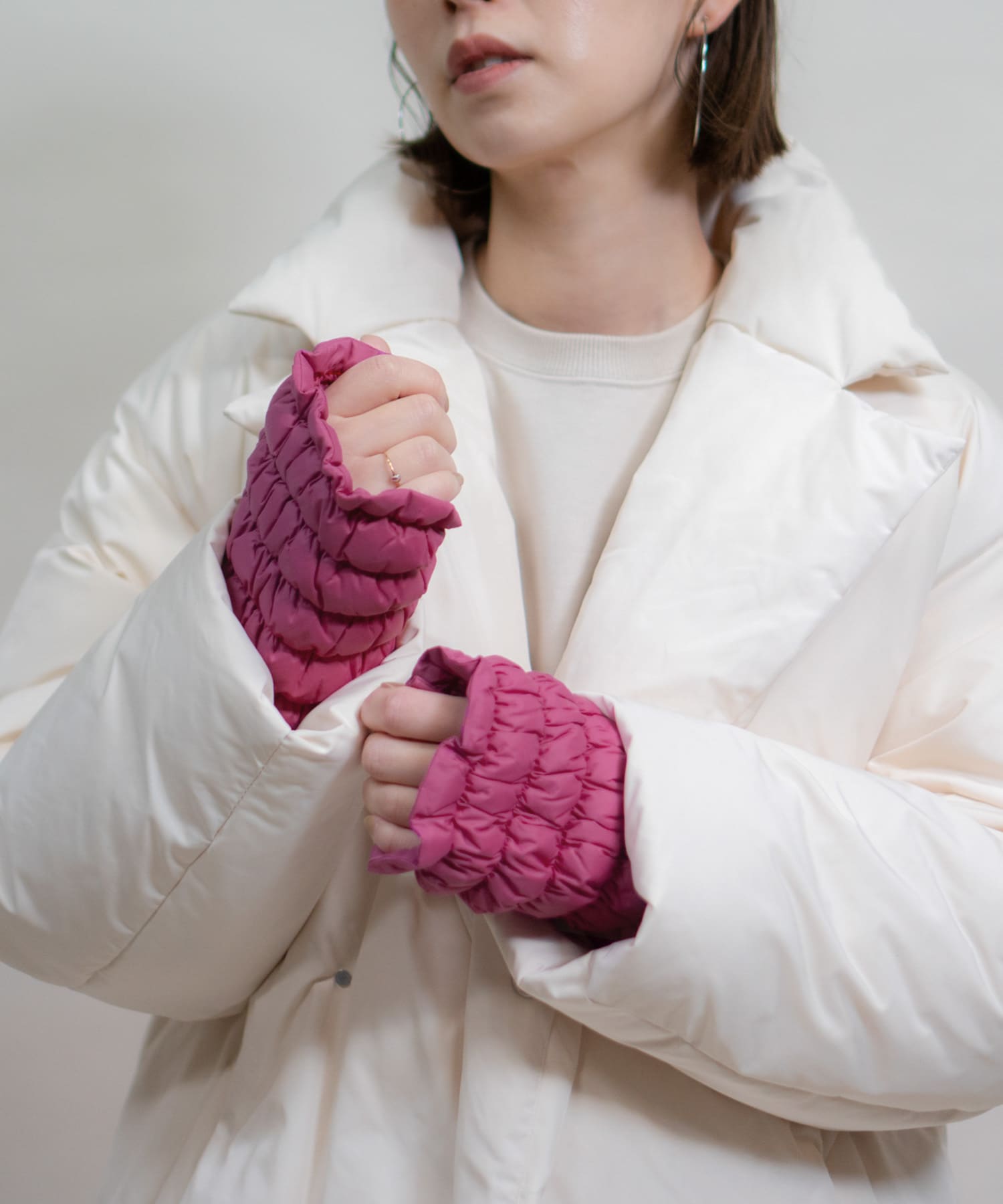 KWD　DOWN ARM WARMER Pink FREE