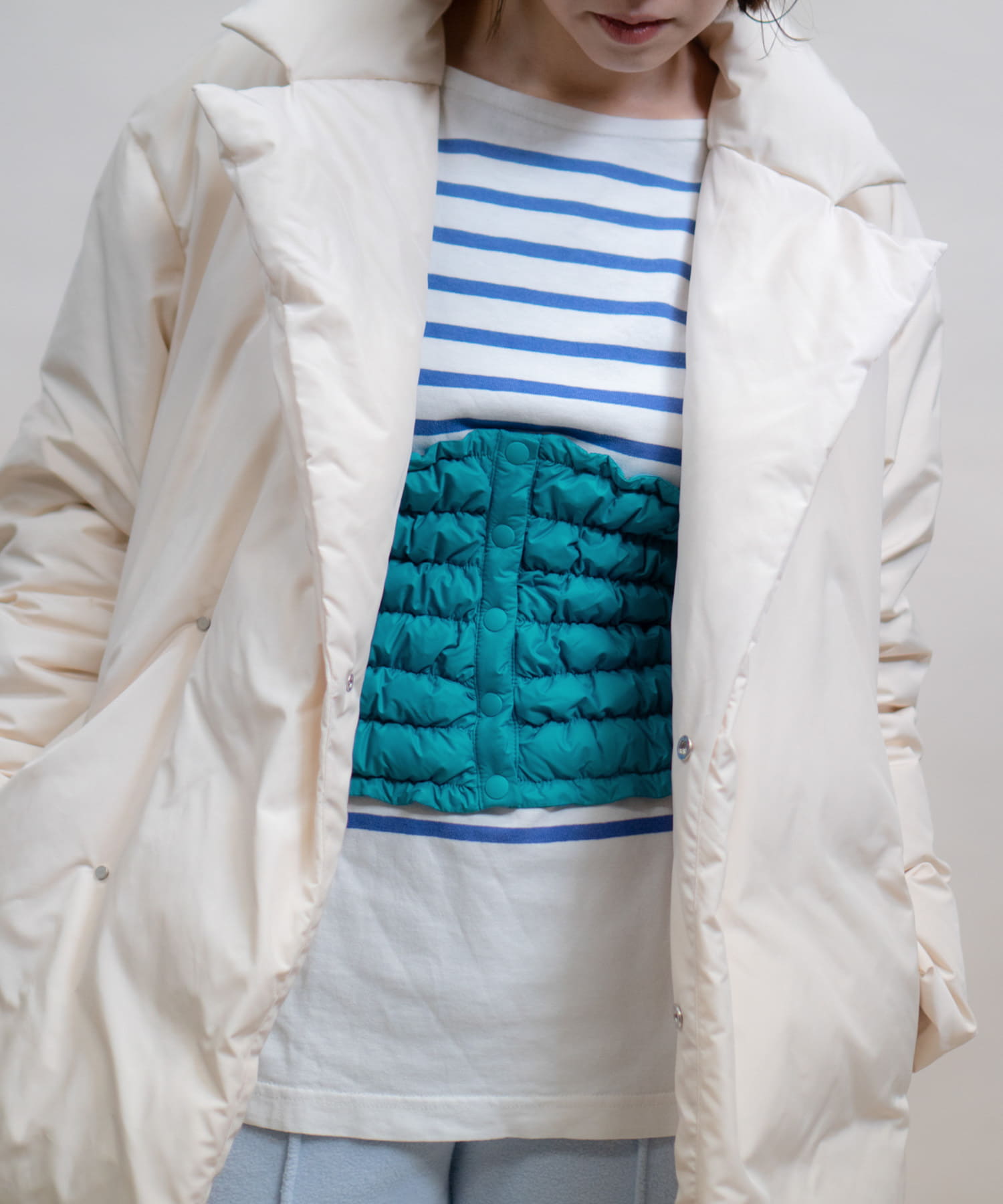 KWD　DOWN WAIST WARMER Blue FREE