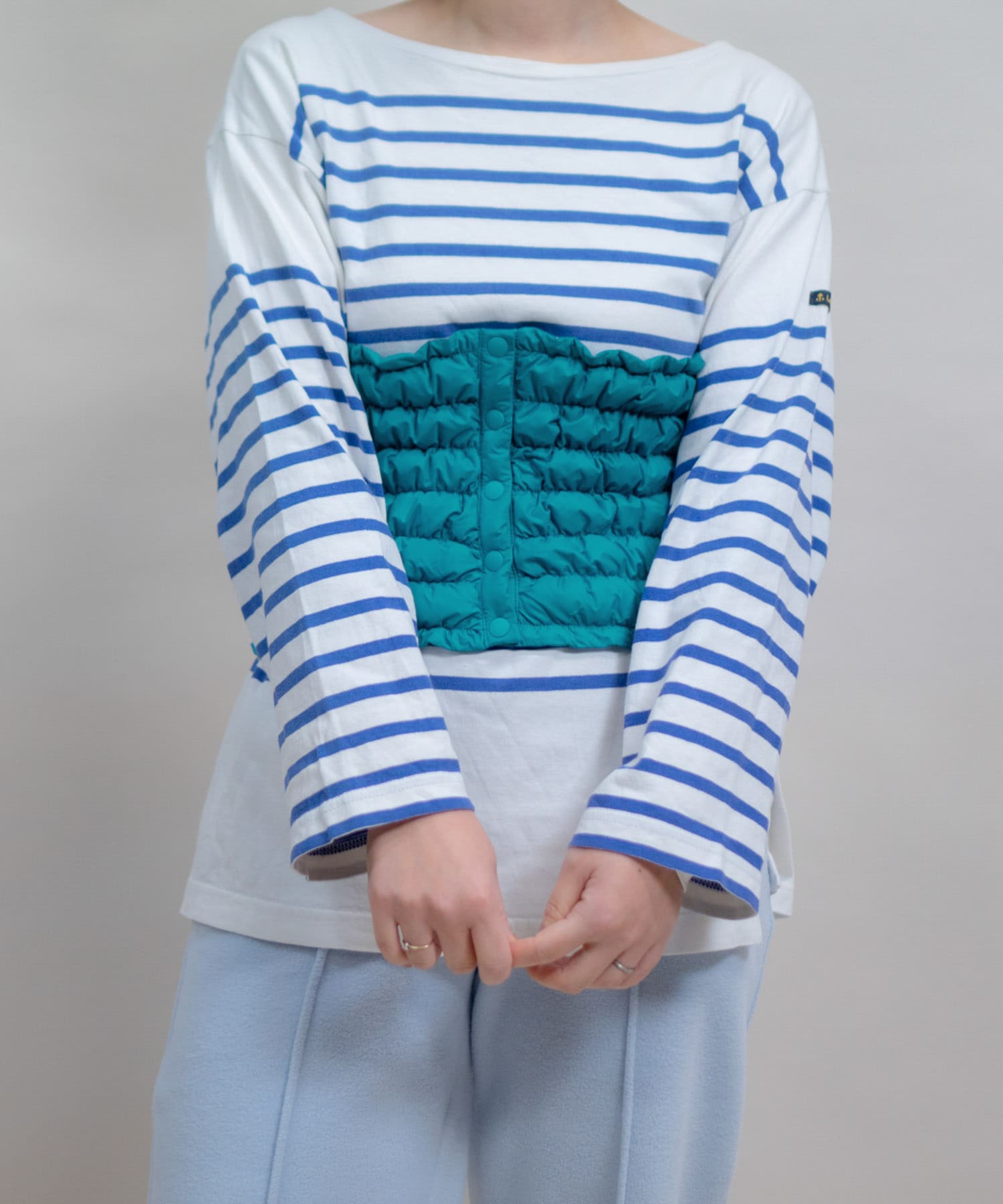 KWD　DOWN WAIST WARMER Blue FREE