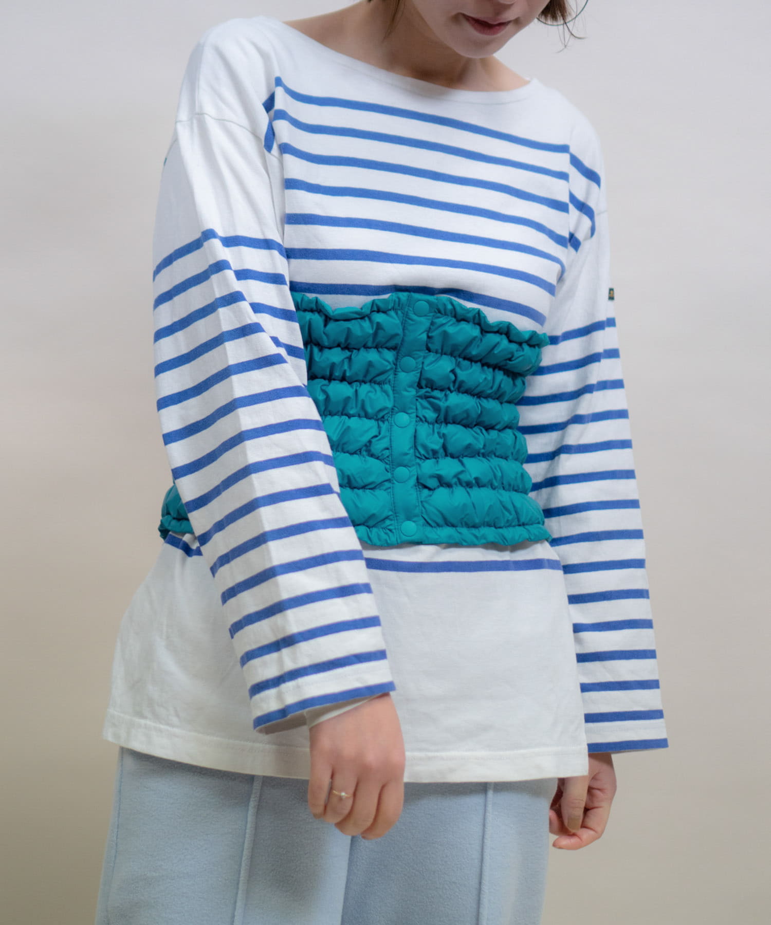 KWD　DOWN WAIST WARMER Blue FREE