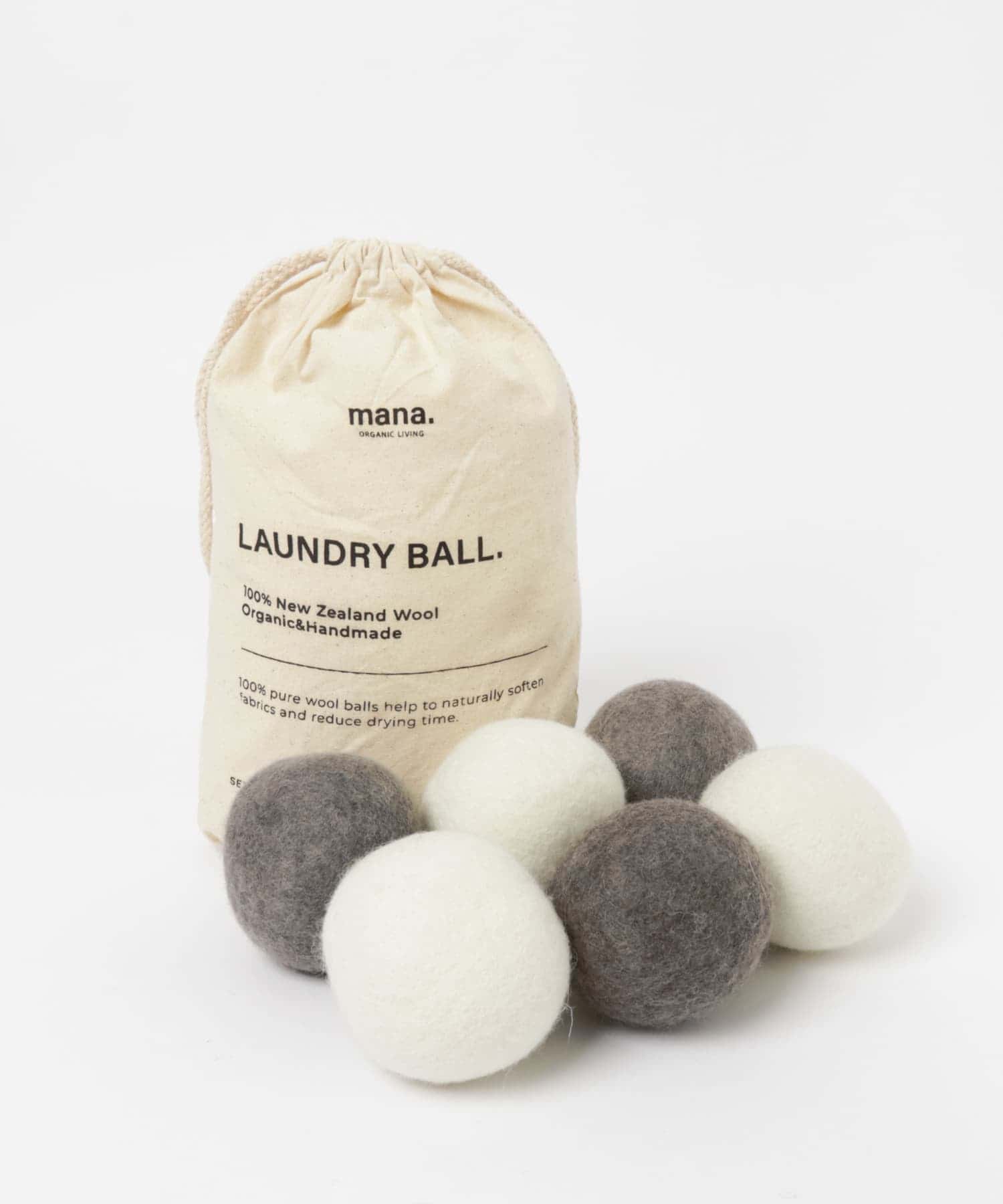 mana. ORGANIC LIVING　ウール洗濯ボール6個セット asort -