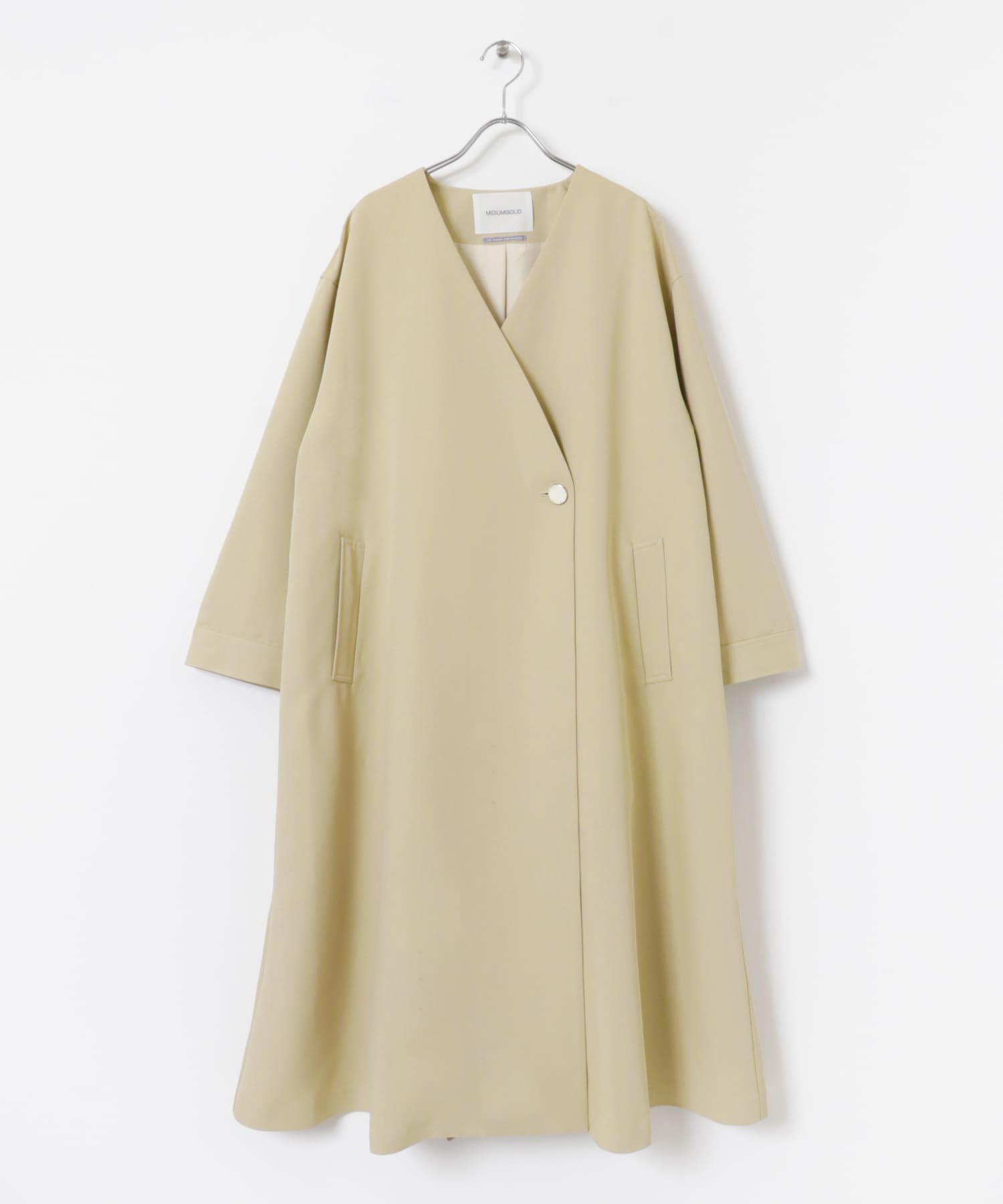 『別注』MIDIUMISOLID×TGM　RE V neck long coat L.BEIGE FREE