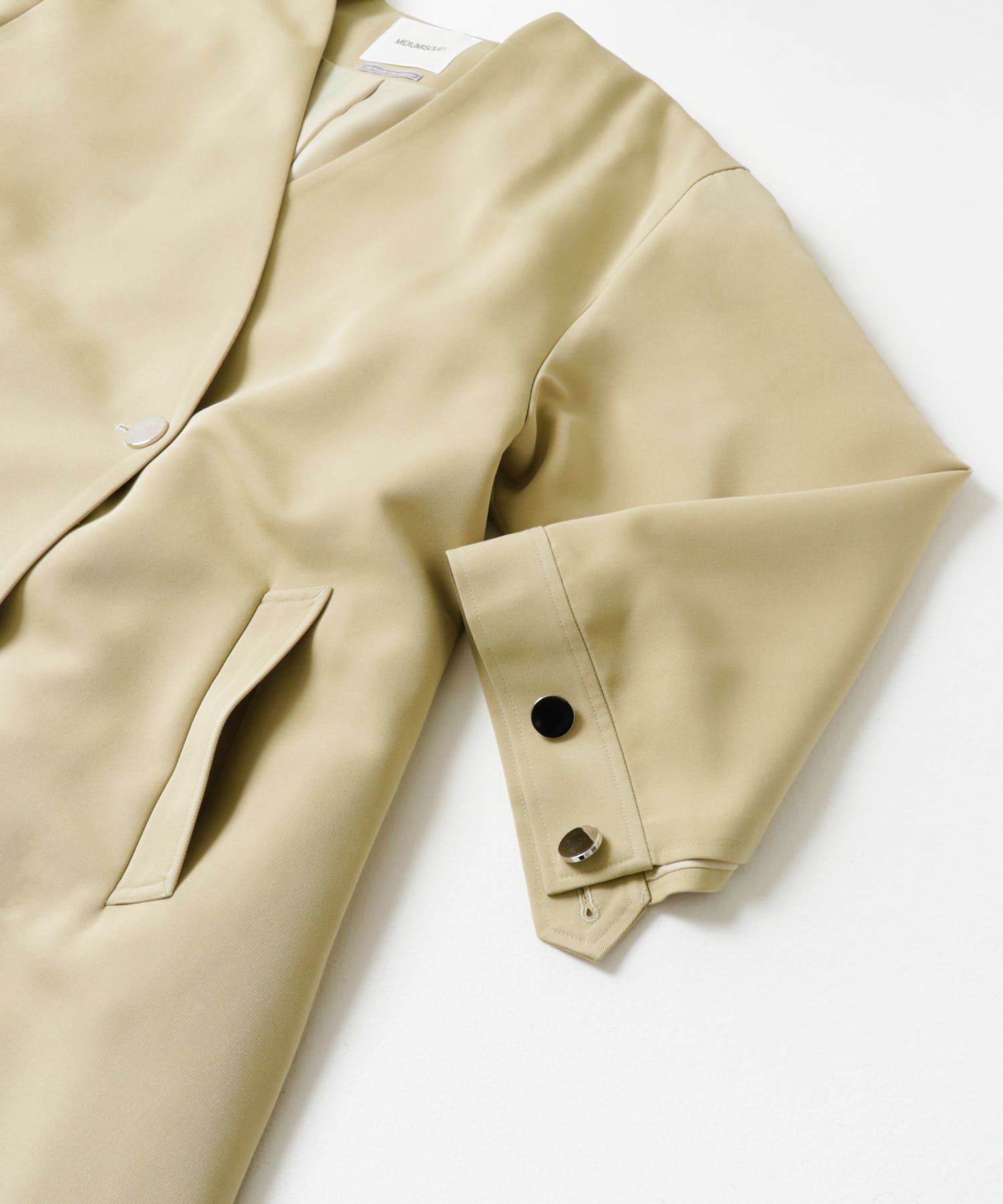 『別注』MIDIUMISOLID×TGM　RE V neck long coat L.BEIGE FREE