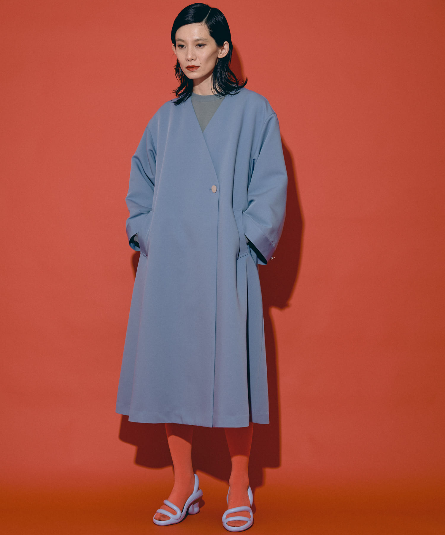 『別注』MIDIUMISOLID×TGM　RE V neck long coat