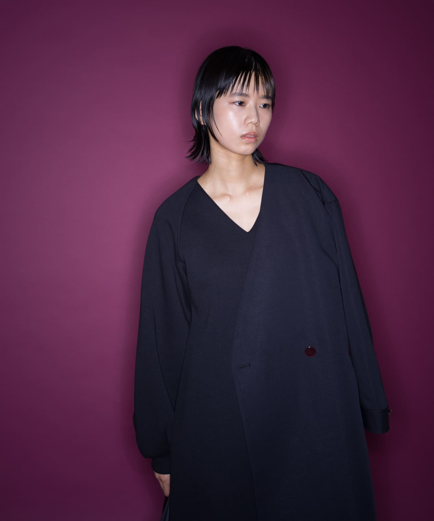 『別注』MIDIUMISOLID×TGM　RE V neck long coat