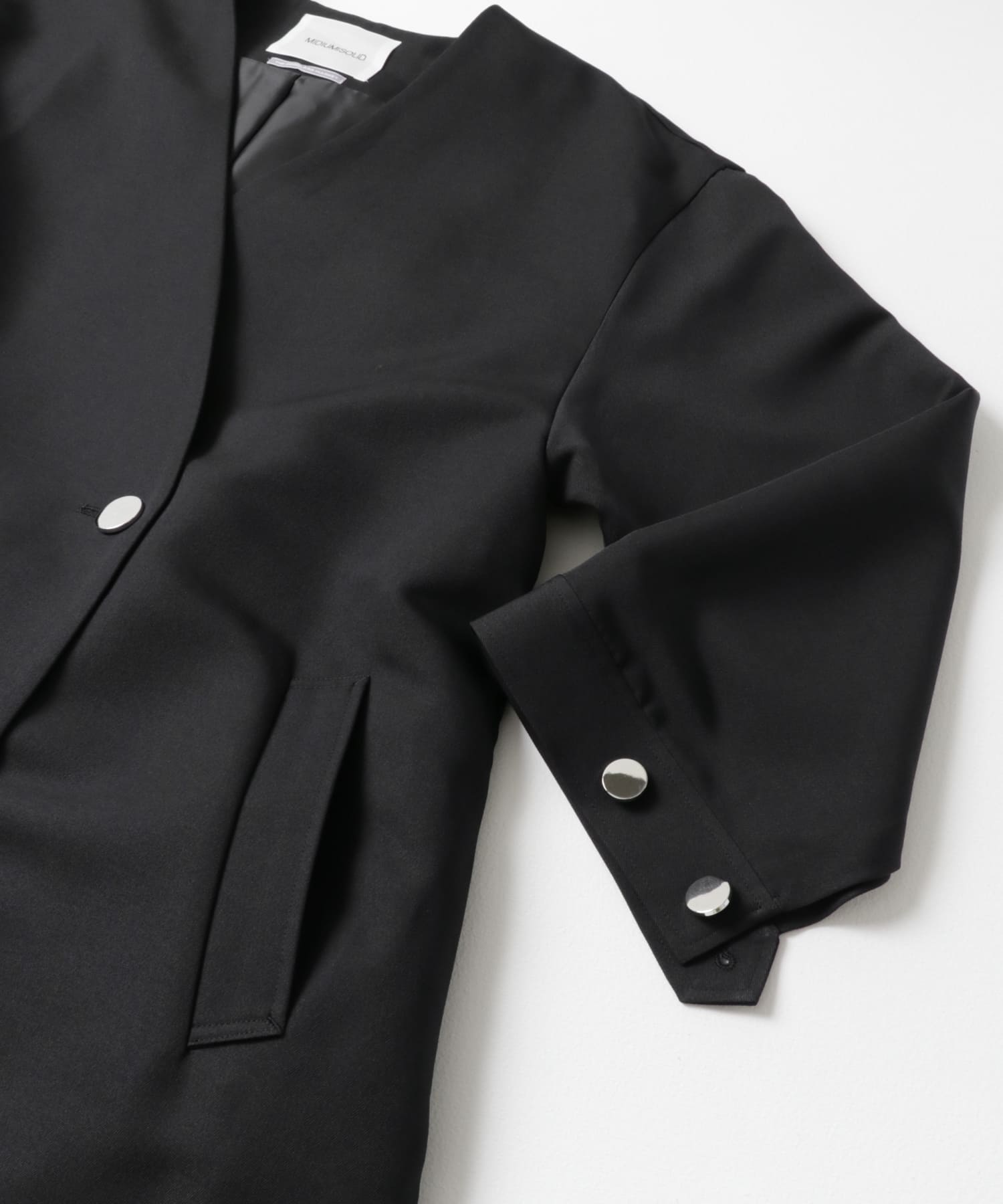 『別注』MIDIUMISOLID×TGM　RE V neck long coat BLACK FREE