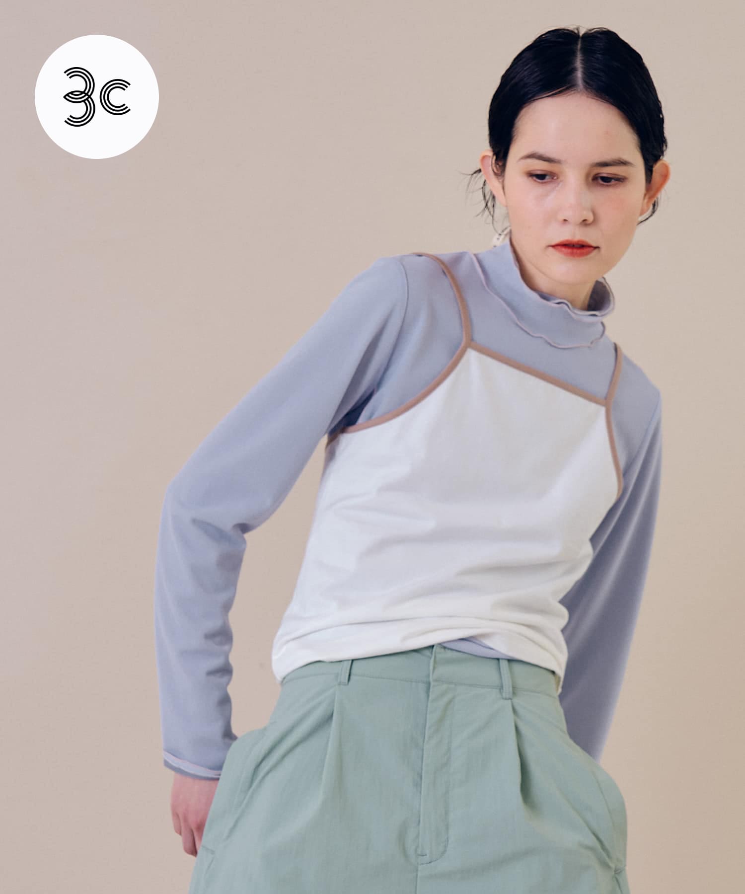 『別注』MIDIUMISOLID×TGM　RE-Sheer highneck top