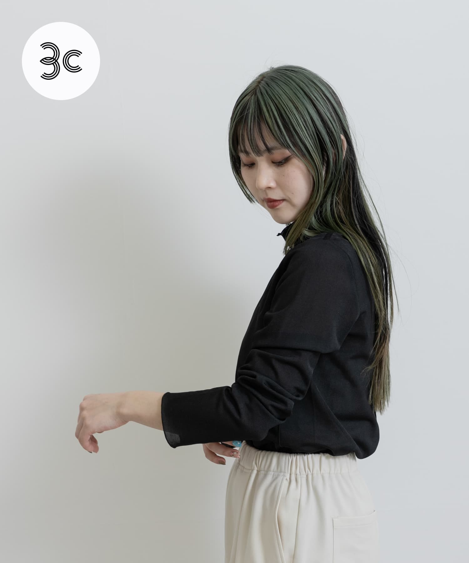 『別注』MIDIUMISOLID×TGM　RE-Sheer highneck top