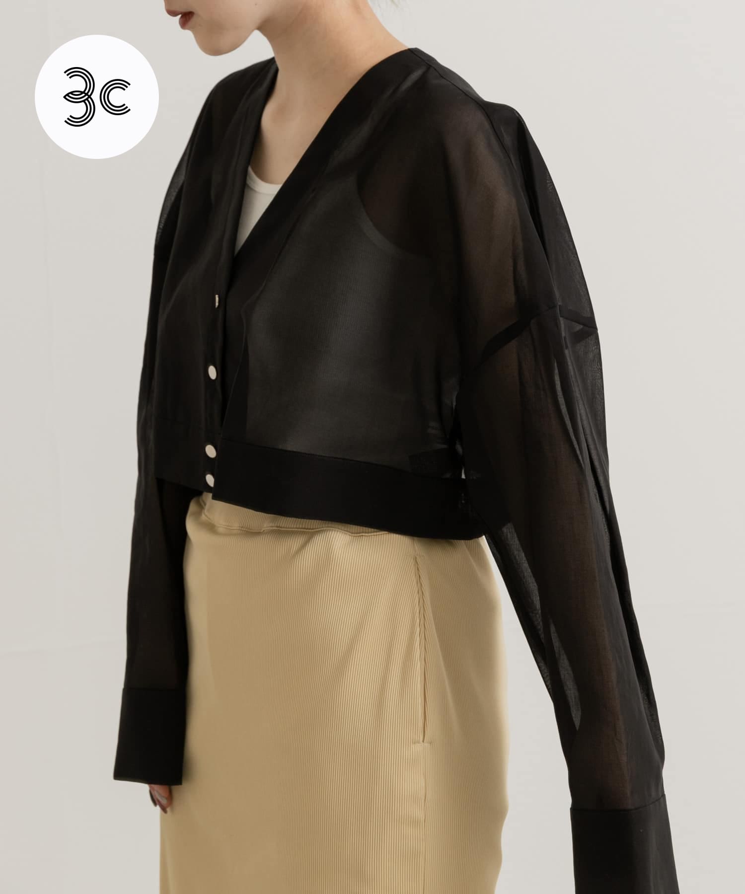 『別注』MIDIUMISOLID×TGM　Organic cotton sheer cardigan