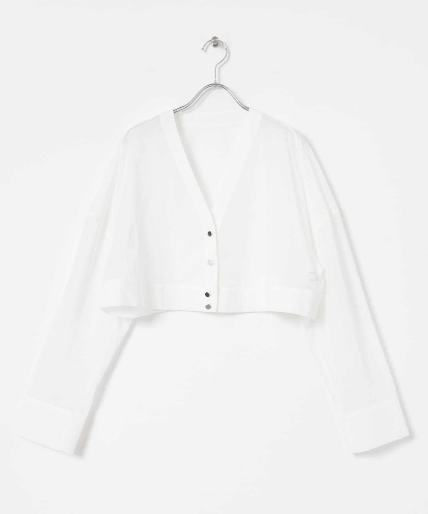 『別注』MIDIUMISOLID×TGM　sheer voile Vneck Cardigan OFF one