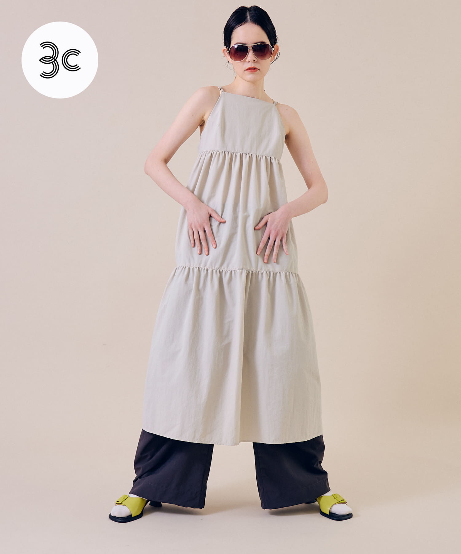 『別注』MIDIUMISOLID×TGM　RE-Volume camisole one-piece