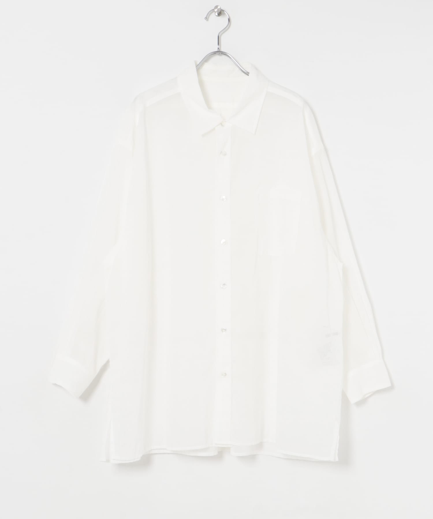 『別注』MIDIUMISOLID×TGM　sheer voile shirts OFF one