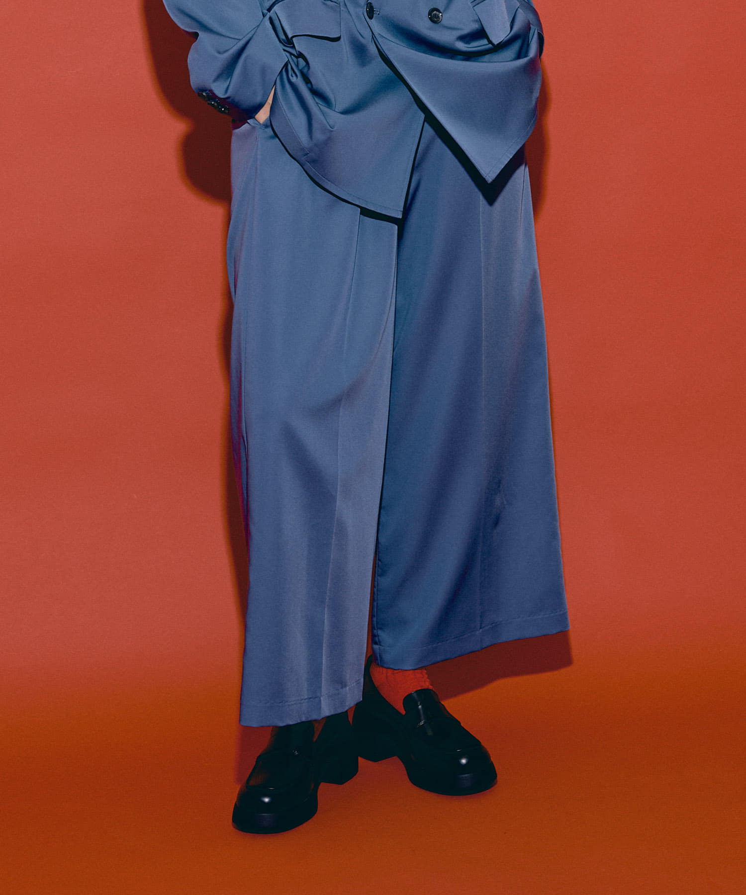 『別注』MIDIUMISOLID×TGM　Center press wide pants