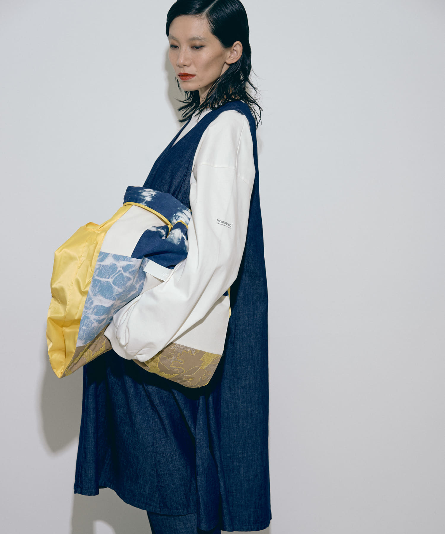 『別注』MIDIUMISOLID×TGM　Patchwork bag Yellow one