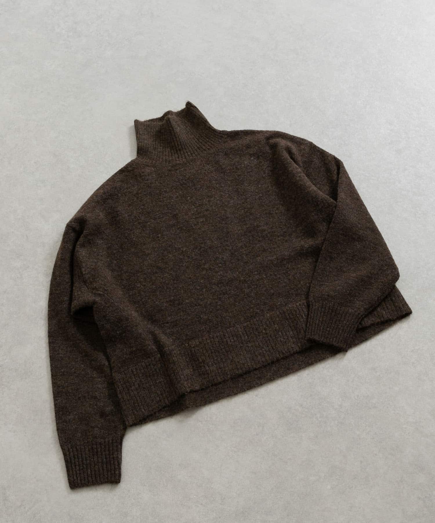『別注』MIDIUMISOLID×TGM　high necked pullover brown FREE