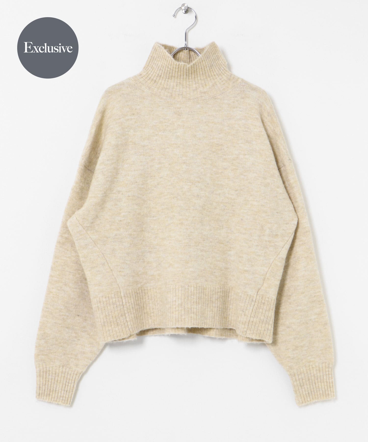 『別注』MIDIUMISOLID×TGM　high necked pullover beige FREE